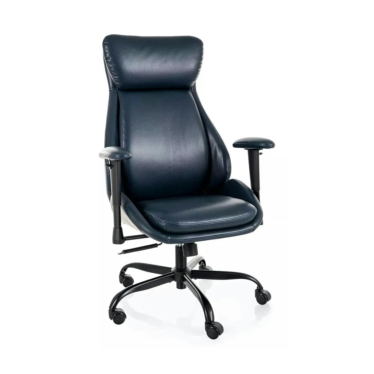 Scaun birou Q-092, albastru, piele ecologică, 70x47x110 cm