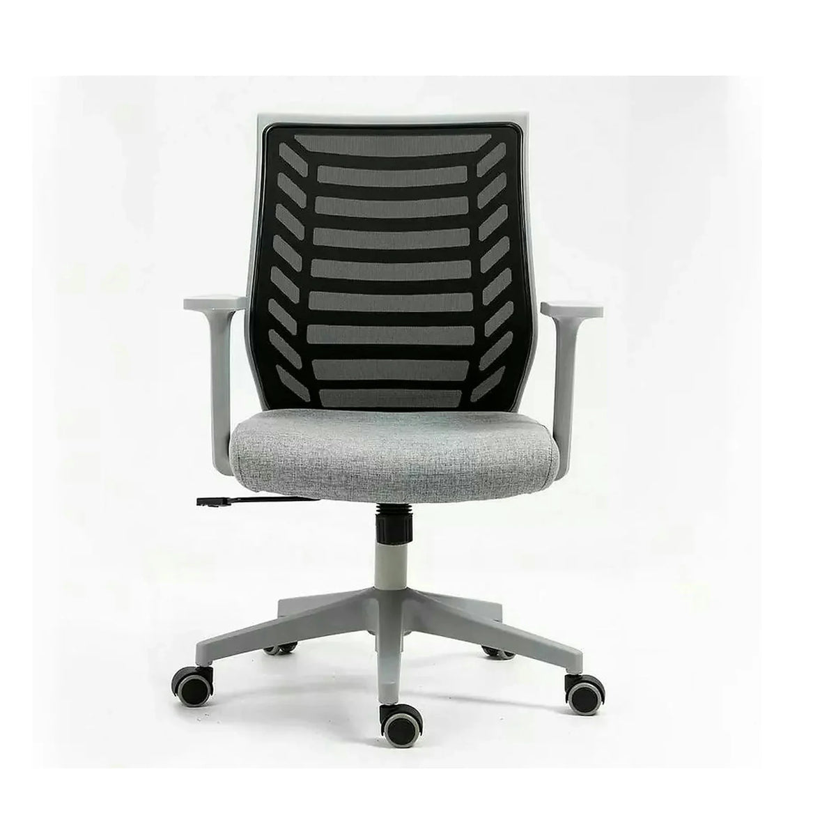 Scaun birou Q-320, gri/negru, stofa/plastic, 60x44x93/103 cm