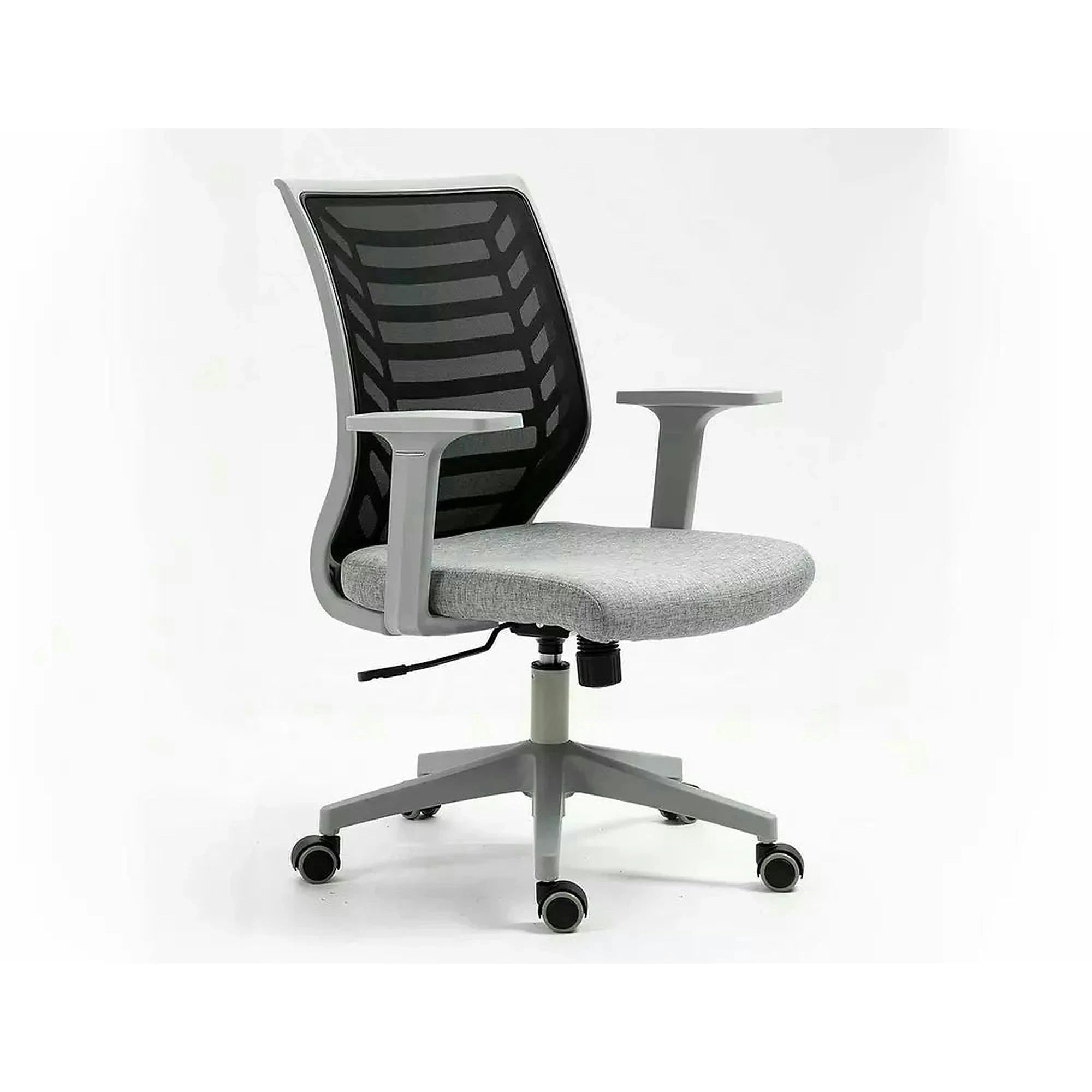 Scaun birou Q-320, gri/negru, stofa/plastic, 60x44x93/103 cm