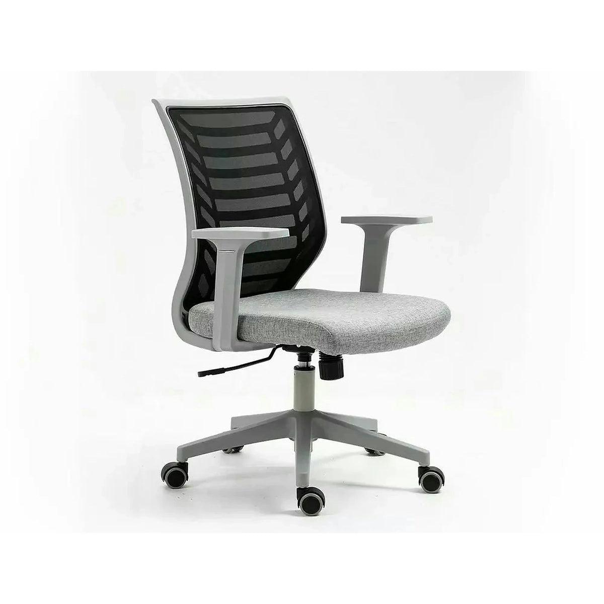 Scaun birou Q-320, gri/negru, stofa/plastic, 60x44x93/103 cm