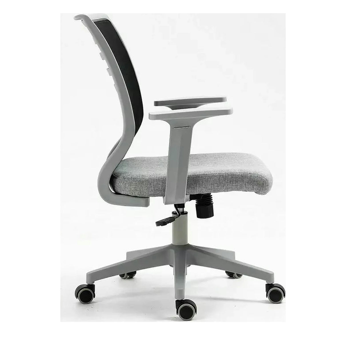 Scaun birou Q-320, gri/negru, stofa/plastic, 60x44x93/103 cm