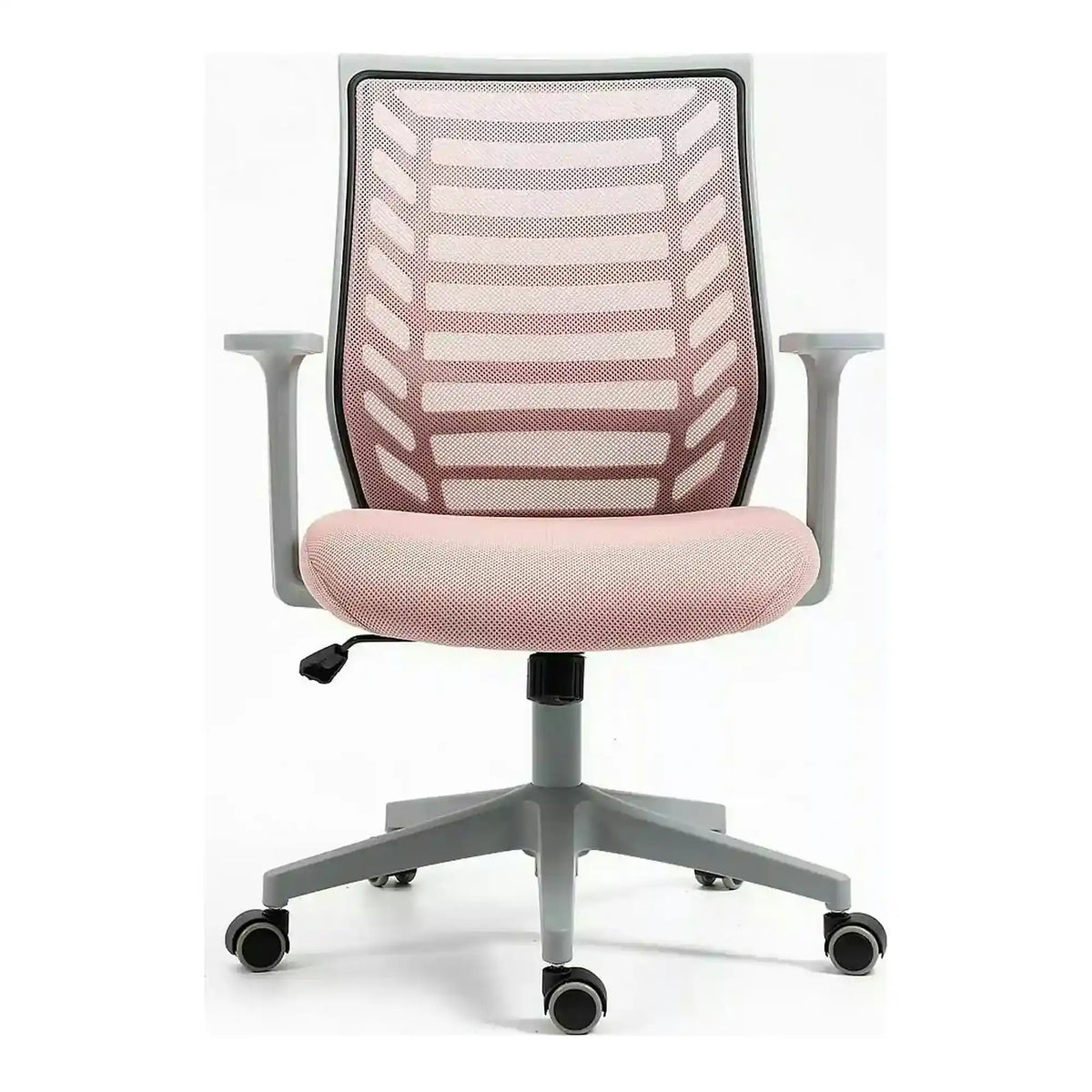 Scaun birou Q-320, roz/gri, stofa/plastic, 60x44x93/103 cm