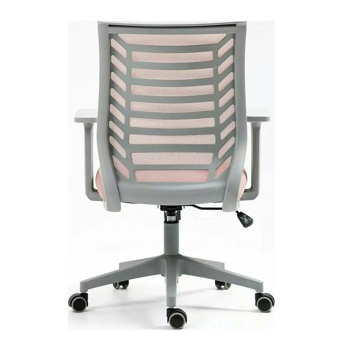 Scaun birou Q-320, roz/gri, stofa/plastic, 60x44x93/103 cm