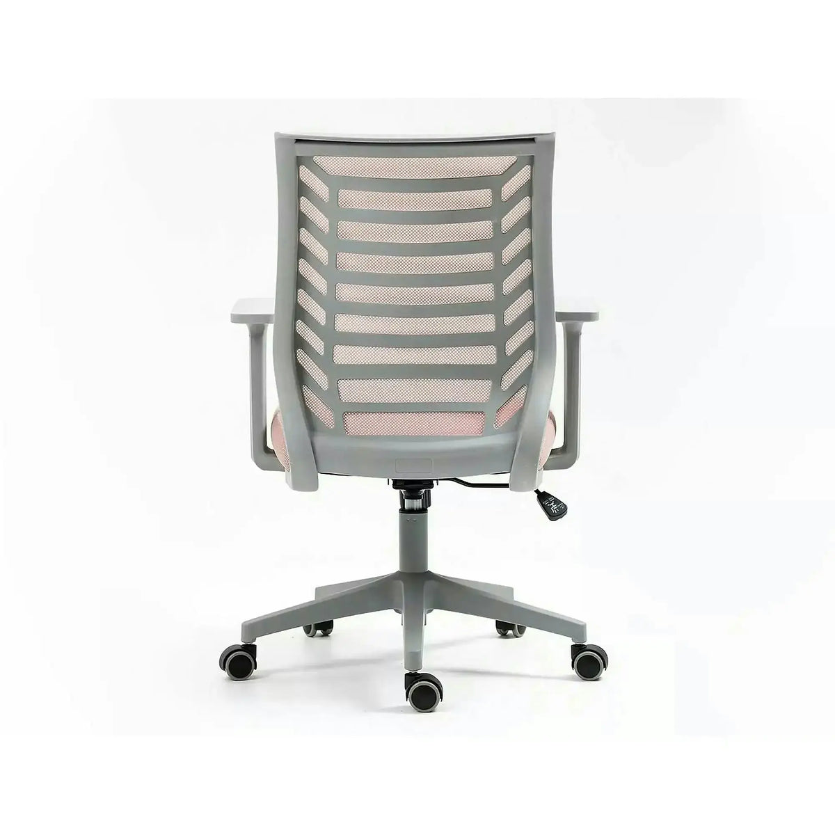 Scaun birou Q-320, roz/gri, stofa/plastic, 60x44x93/103 cm