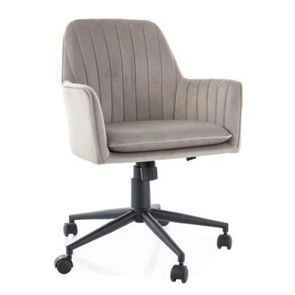 Scaun birou Q-886, bej inchis - Bluvel 40/negru, stofa catifelata/metal, 58x44x83/91 cm