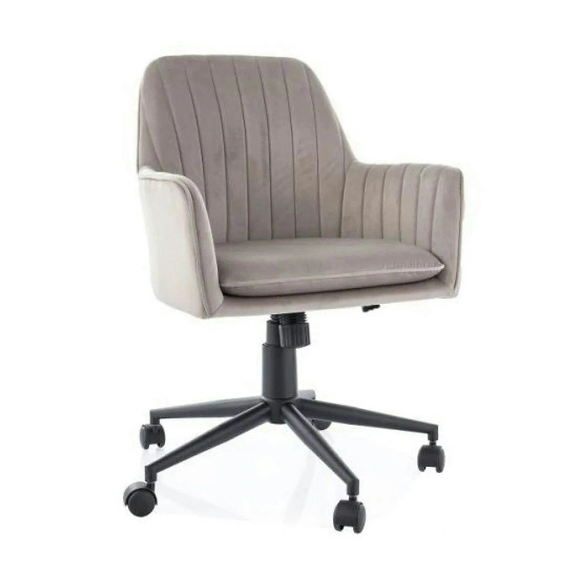 Scaun birou Q-886, bej inchis - Bluvel 40/negru, stofa catifelata/metal, 58x44x83/91 cm