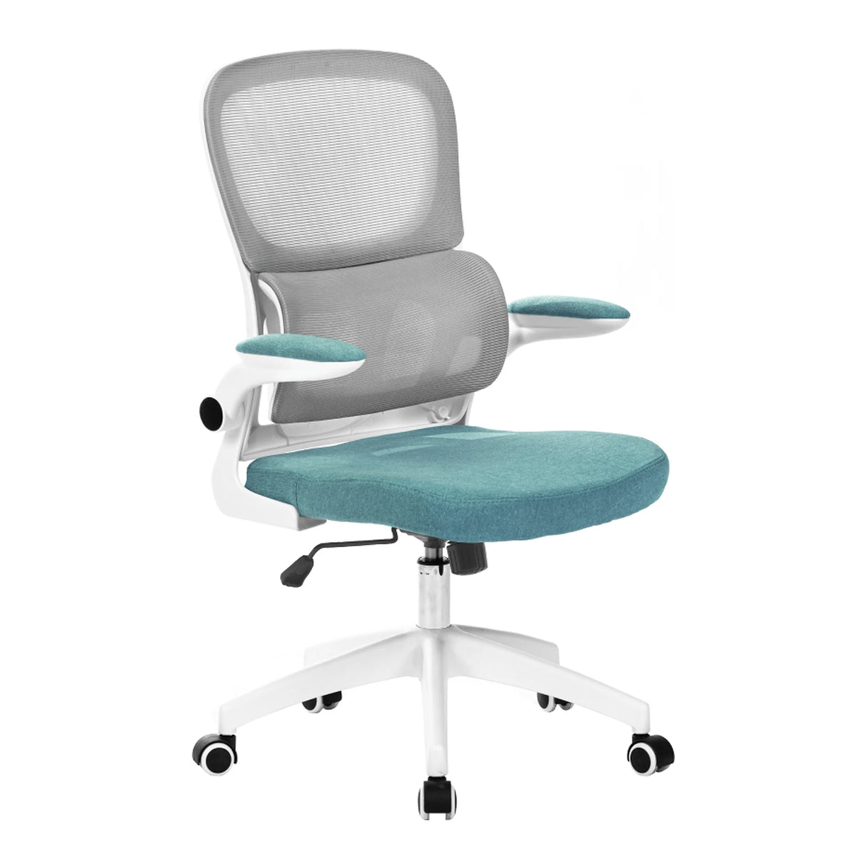 Scaun birou RAMIRO, gri/alb/verde menta, plasa/stofa clasica/plastic, 65x68x110 cm