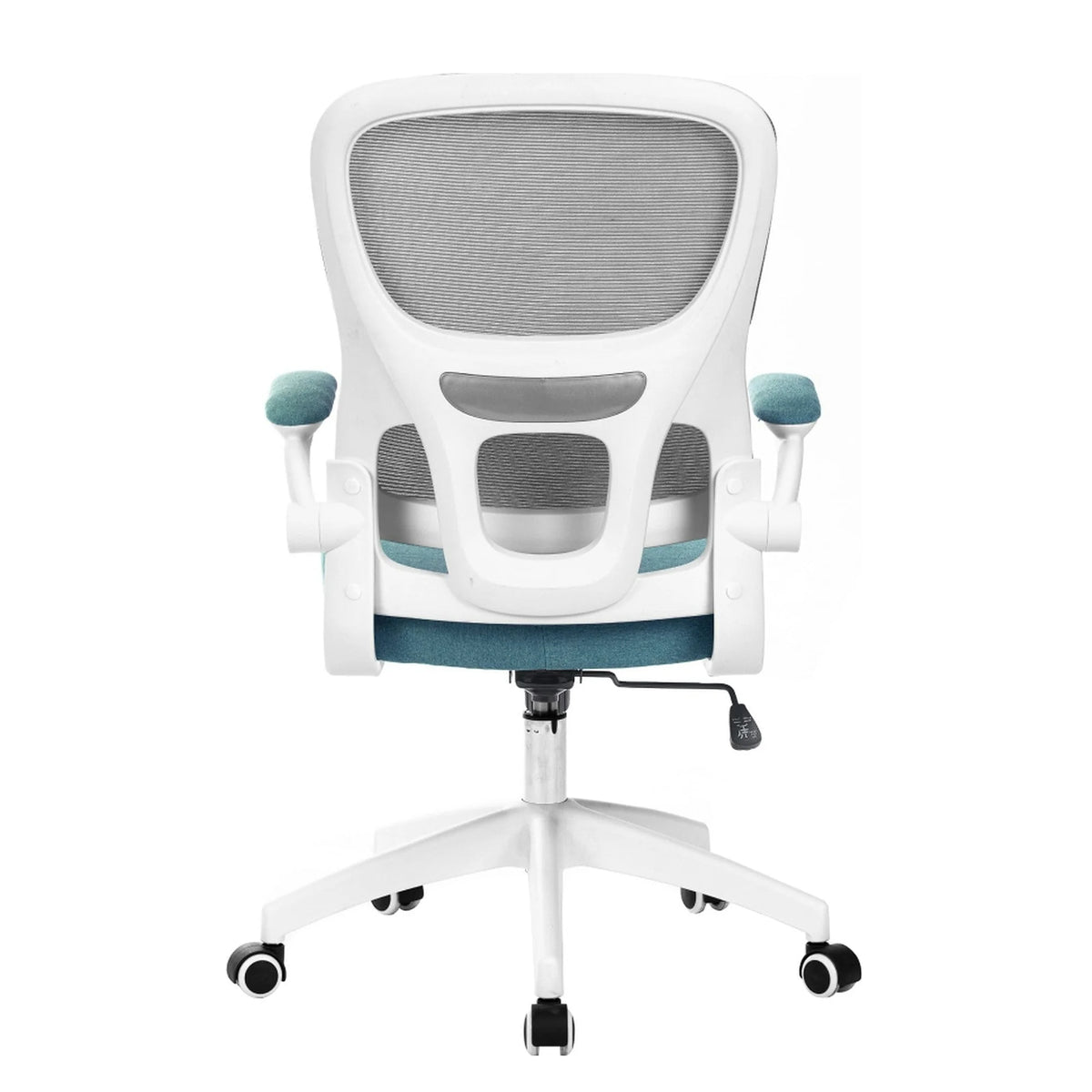 Scaun birou RAMIRO, gri/alb/verde menta, plasa/stofa clasica/plastic, 65x68x110 cm