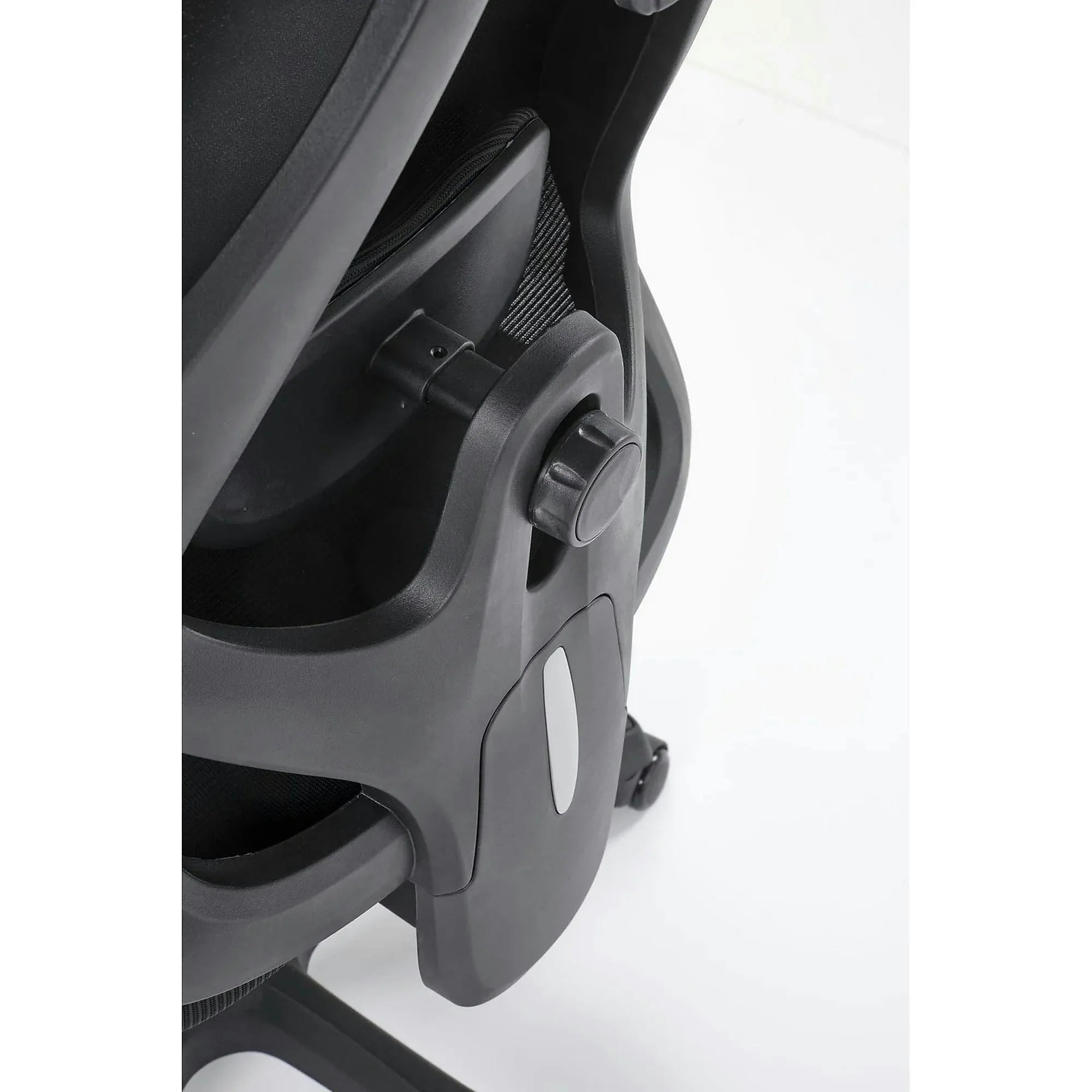 Scaun birou RAMOS, negru, panza/plasa, 65x60x121/129 cm