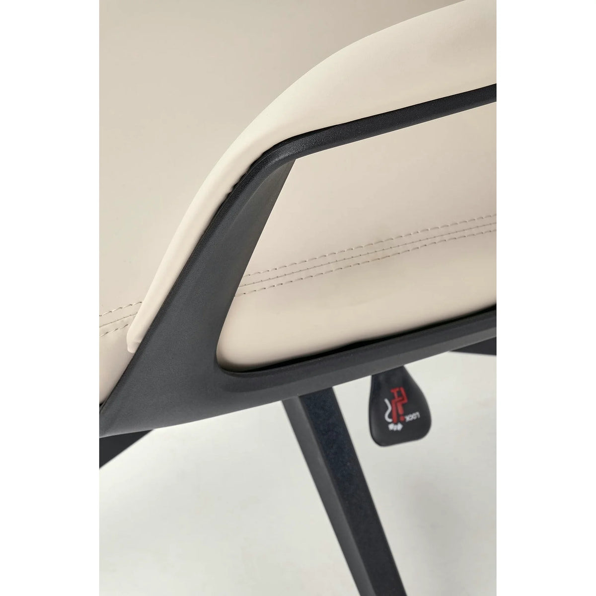 Scaun birou RAZOR, bej/negru, piele ecologica, 66x73x116-124 cm