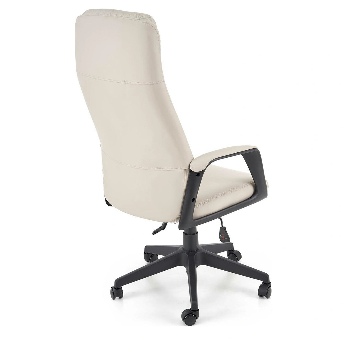Scaun birou RAZOR, bej/negru, piele ecologica, 66x73x116-124 cm
