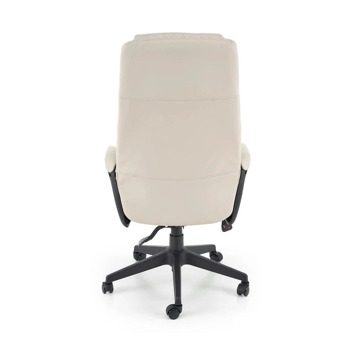 Scaun birou RAZOR, bej/negru, piele ecologica, 66x73x116-124 cm