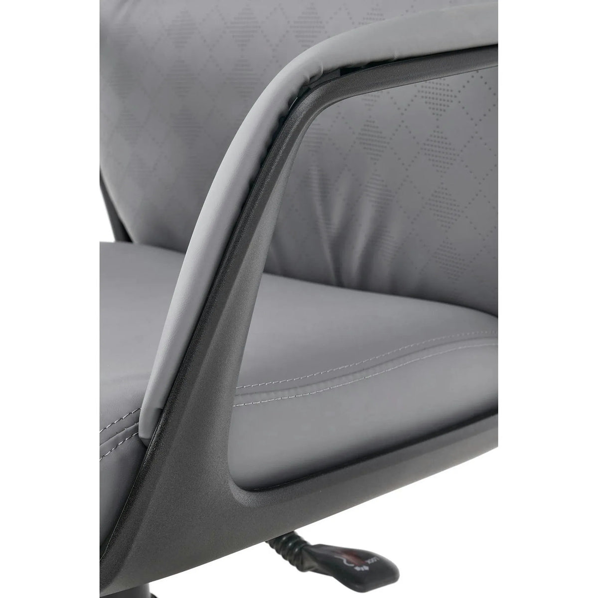 Scaun birou RAZOR, gri/negru, piele ecologica, 66x73x116-124 cm