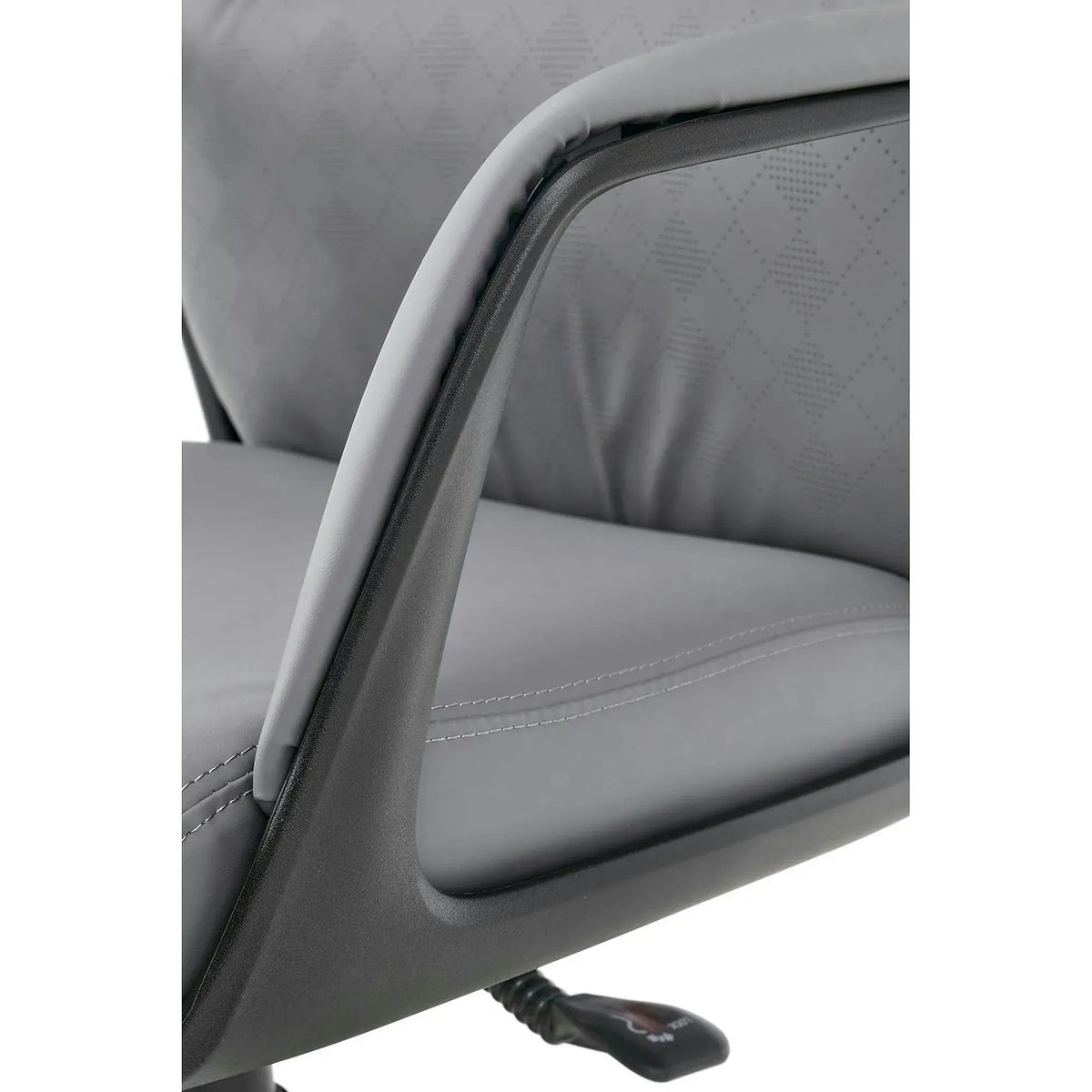 Scaun birou RAZOR, gri/negru, piele ecologica, 66x73x116-124 cm