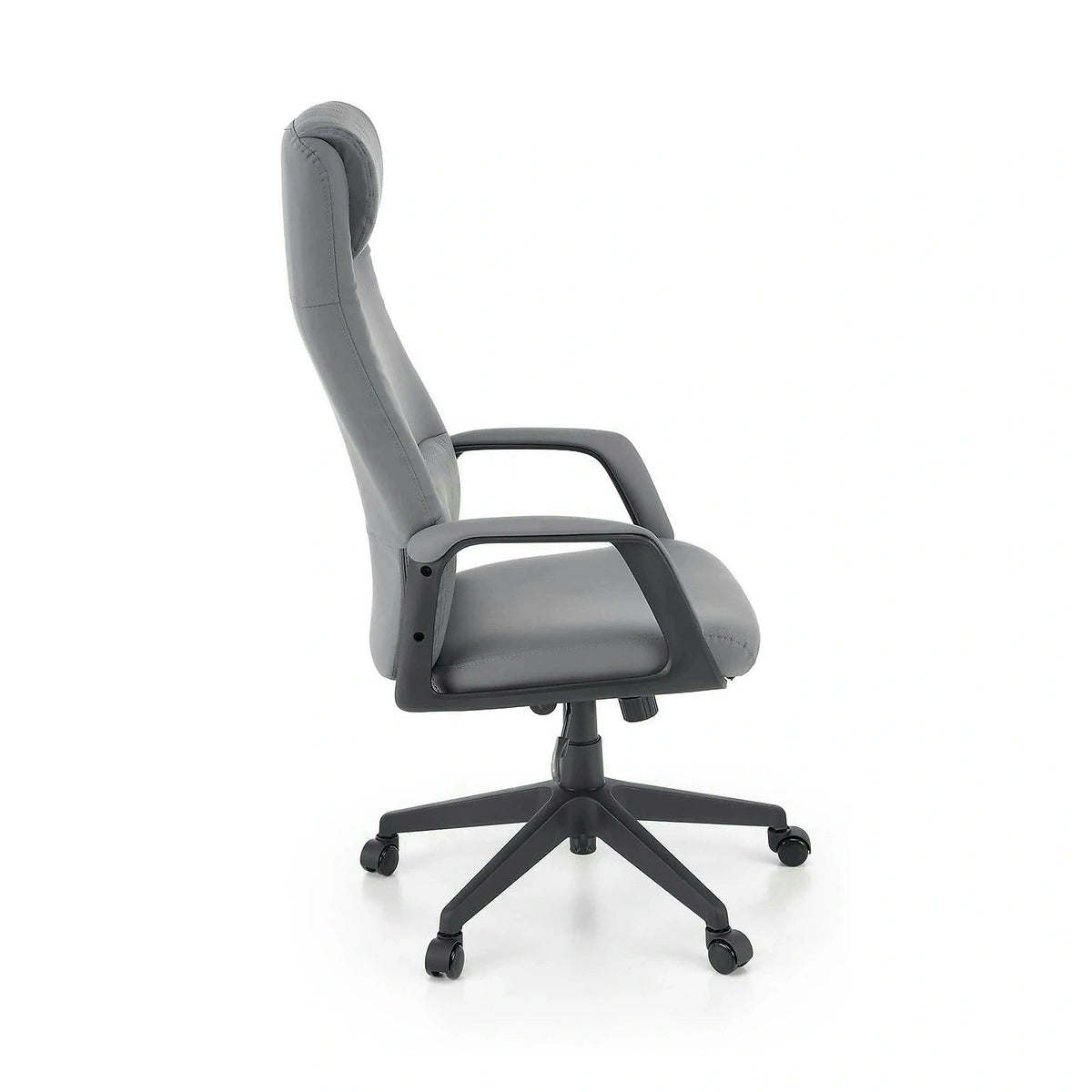 Scaun birou RAZOR, gri/negru, piele ecologica, 66x73x116-124 cm