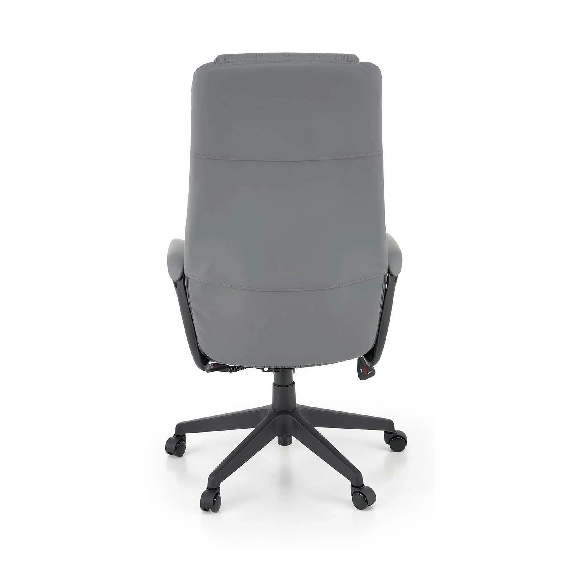Scaun birou RAZOR, gri/negru, piele ecologica, 66x73x116-124 cm
