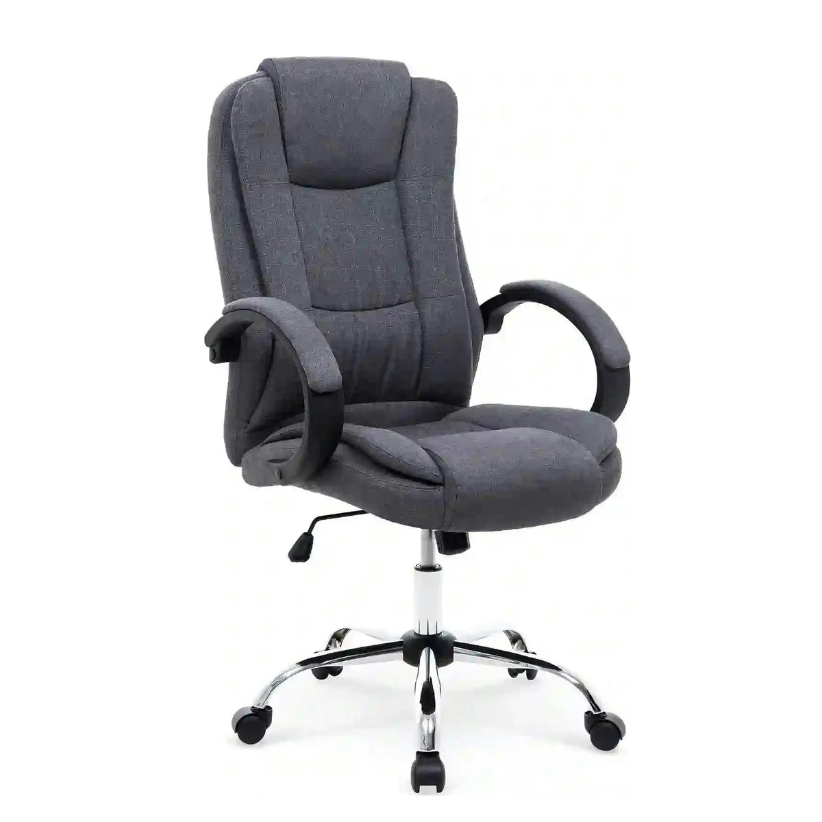 Scaun birou RELAX 2, gri inchis/crom, stofa clasica/metal, 64x75x110/118 cm