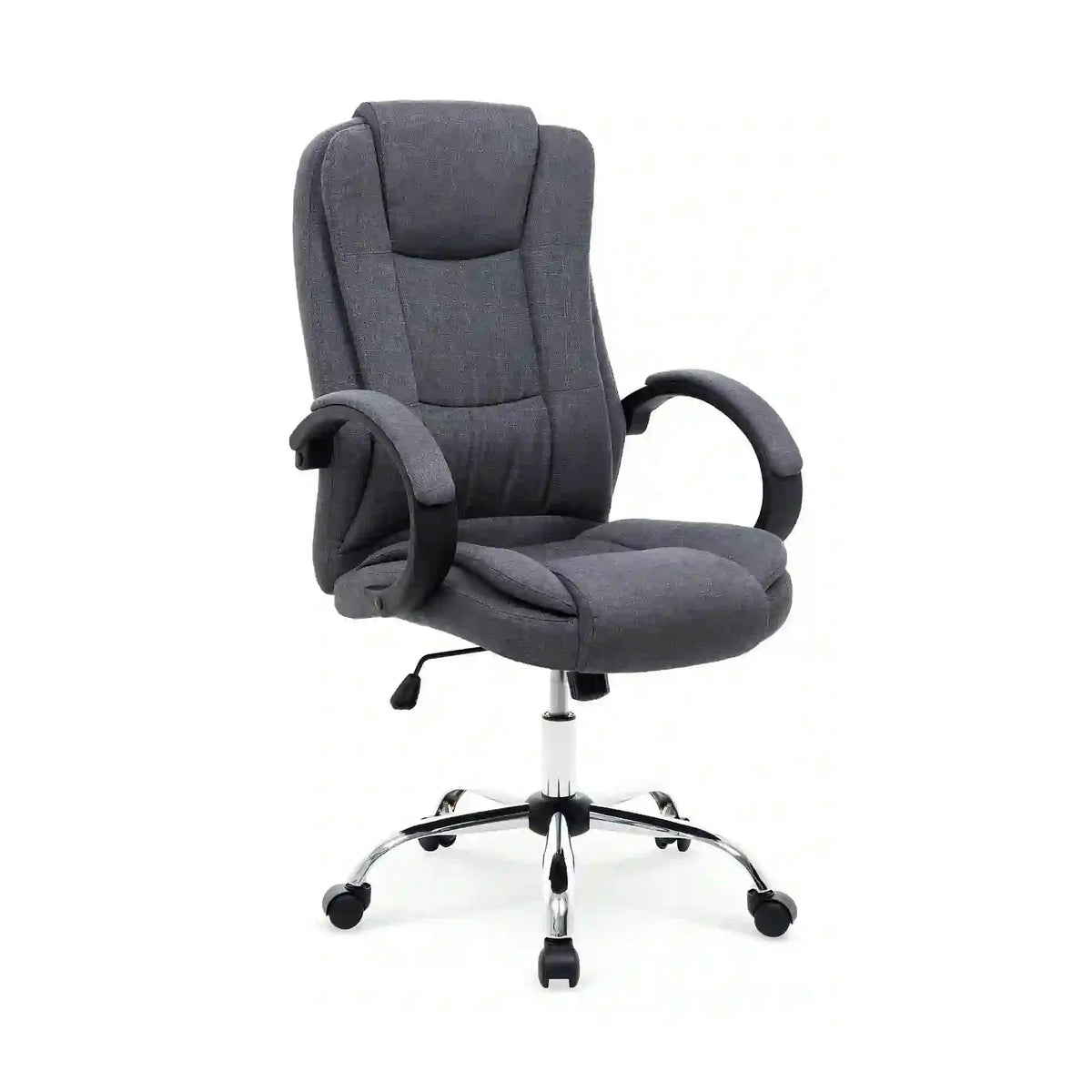 Scaun birou RELAX 2, gri inchis/crom, stofa clasica/metal, 64x75x110/118 cm
