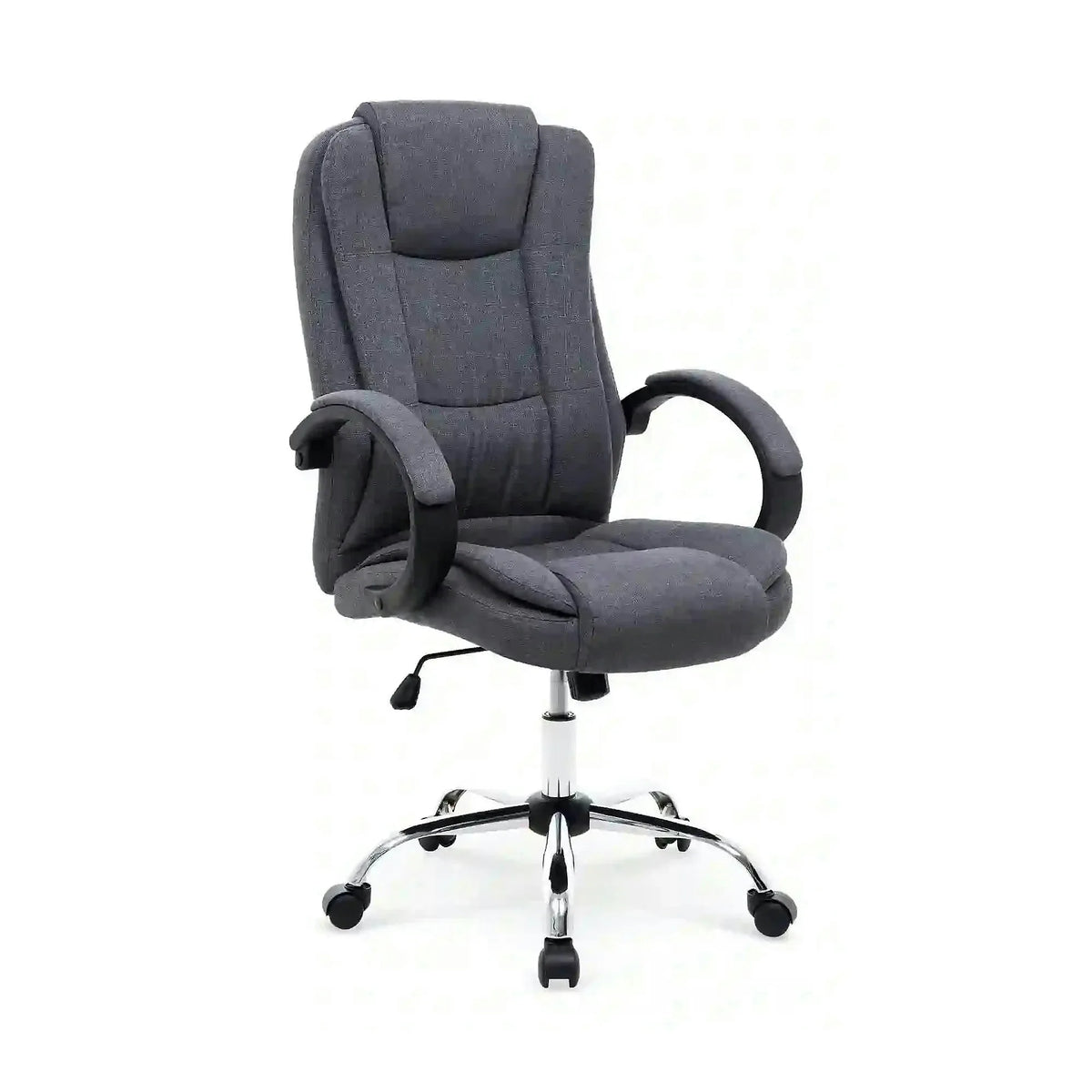 Scaun birou RELAX 2, gri inchis/crom, stofa clasica/metal, 64x75x110/118 cm