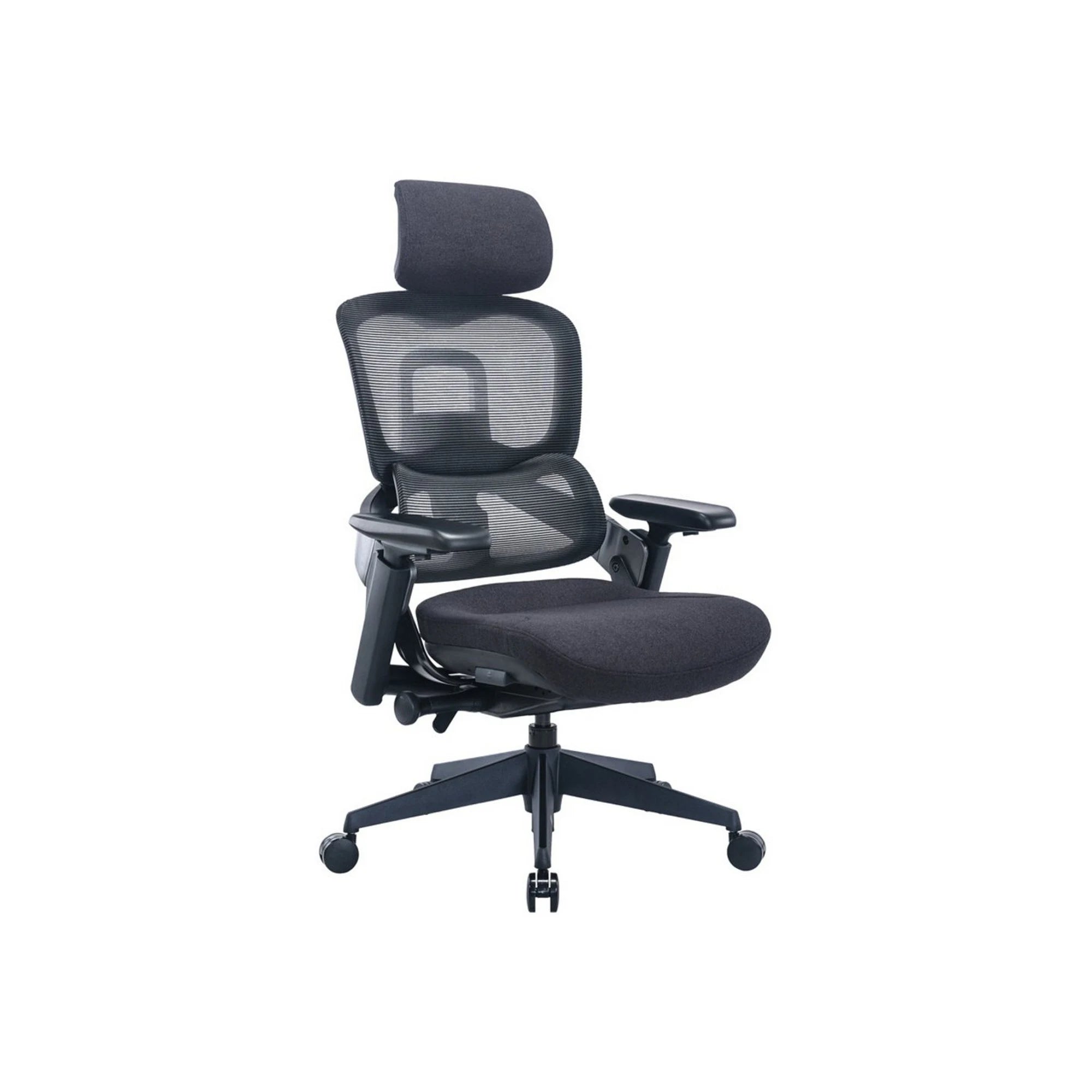 Scaun birou RICO, negru, stofa/plasa, 70x71x113/123 cm