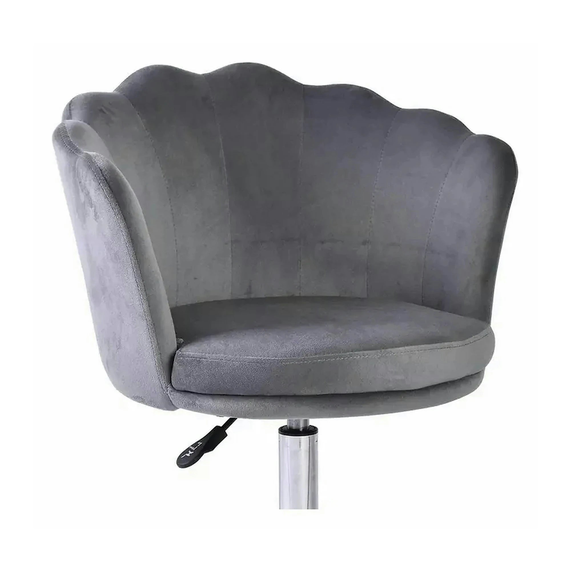 Scaun birou ROSE, gri, stofa catifelata/metal, 56x41x74/82 cm