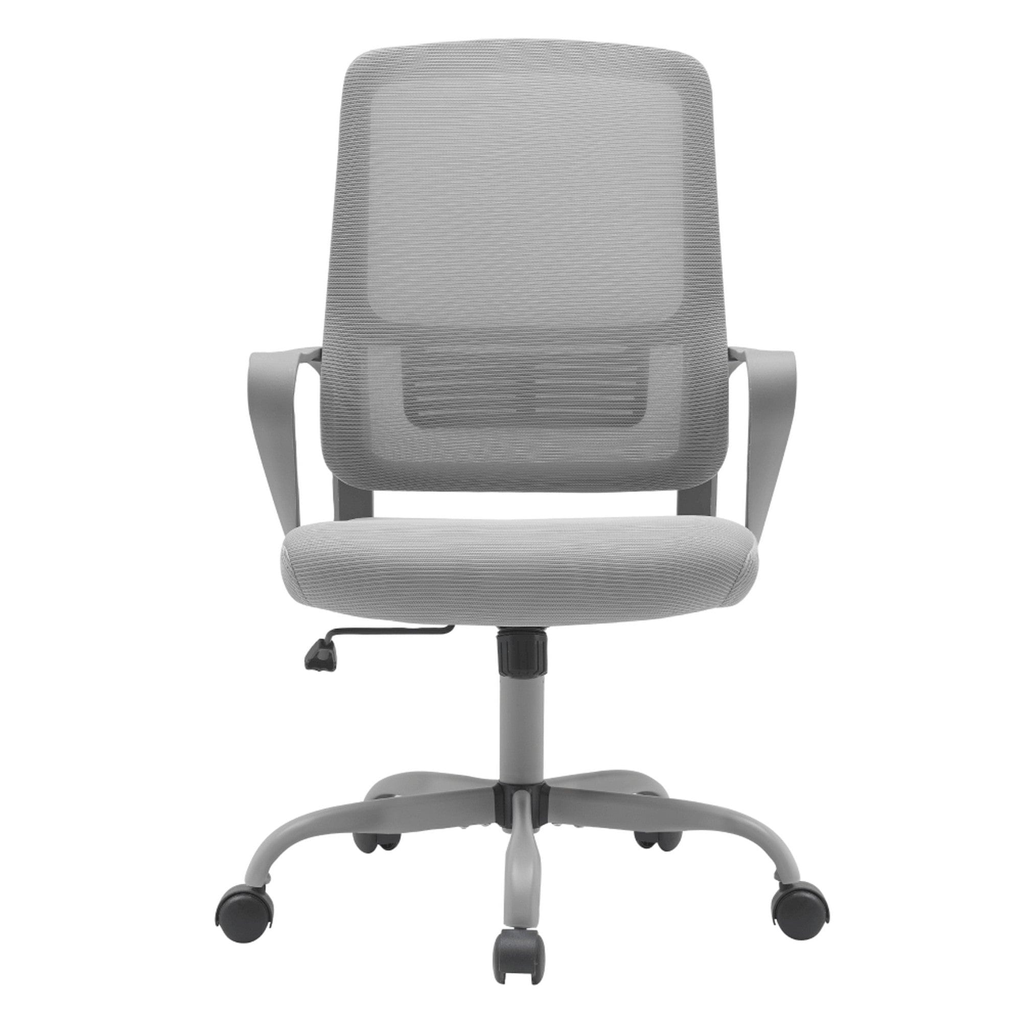 Scaun birou SALOMO TIP 2, gri, plasa/metal/plastic, 63x57x99/109 cm