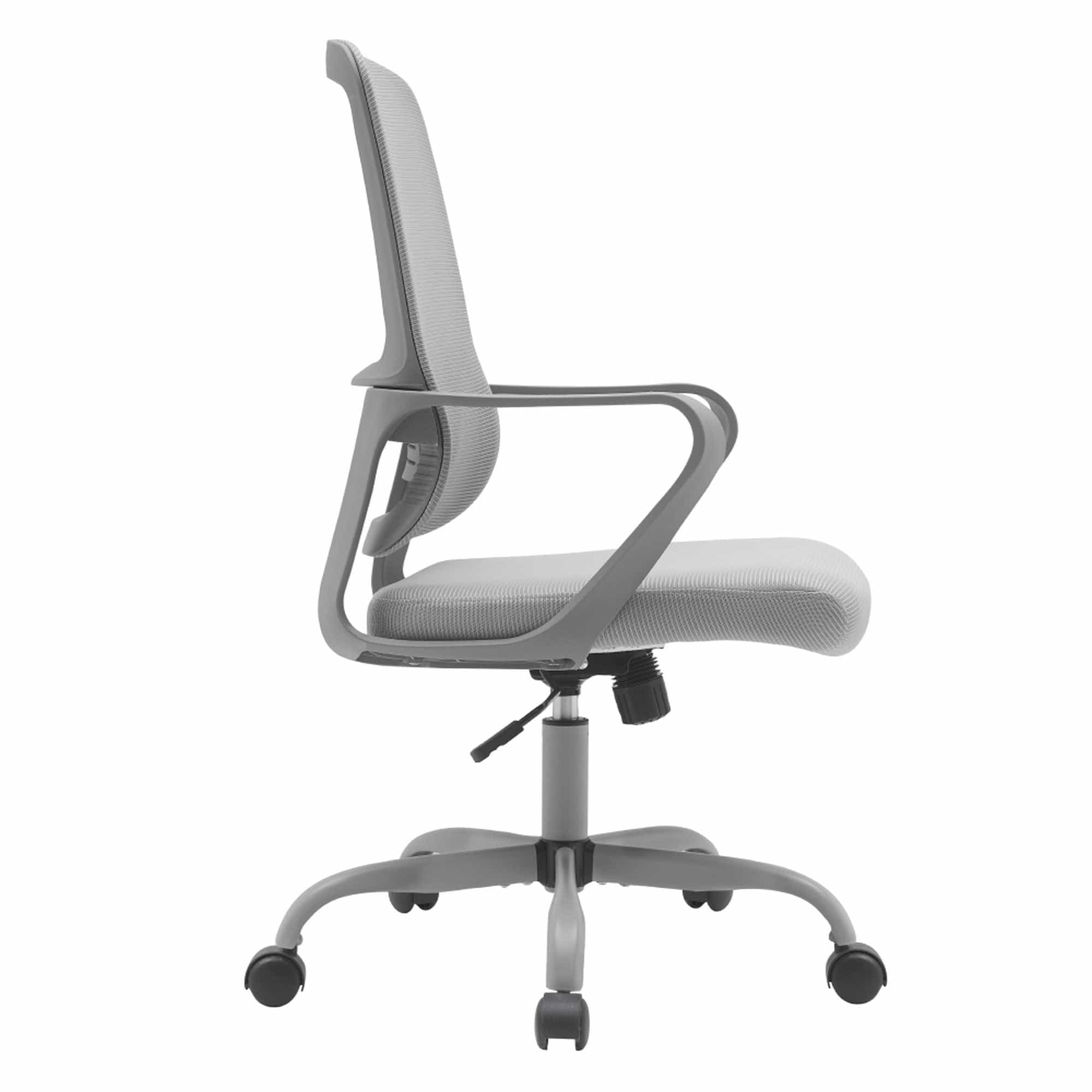 Scaun birou SALOMO TIP 2, gri, plasa/metal/plastic, 63x57x99/109 cm