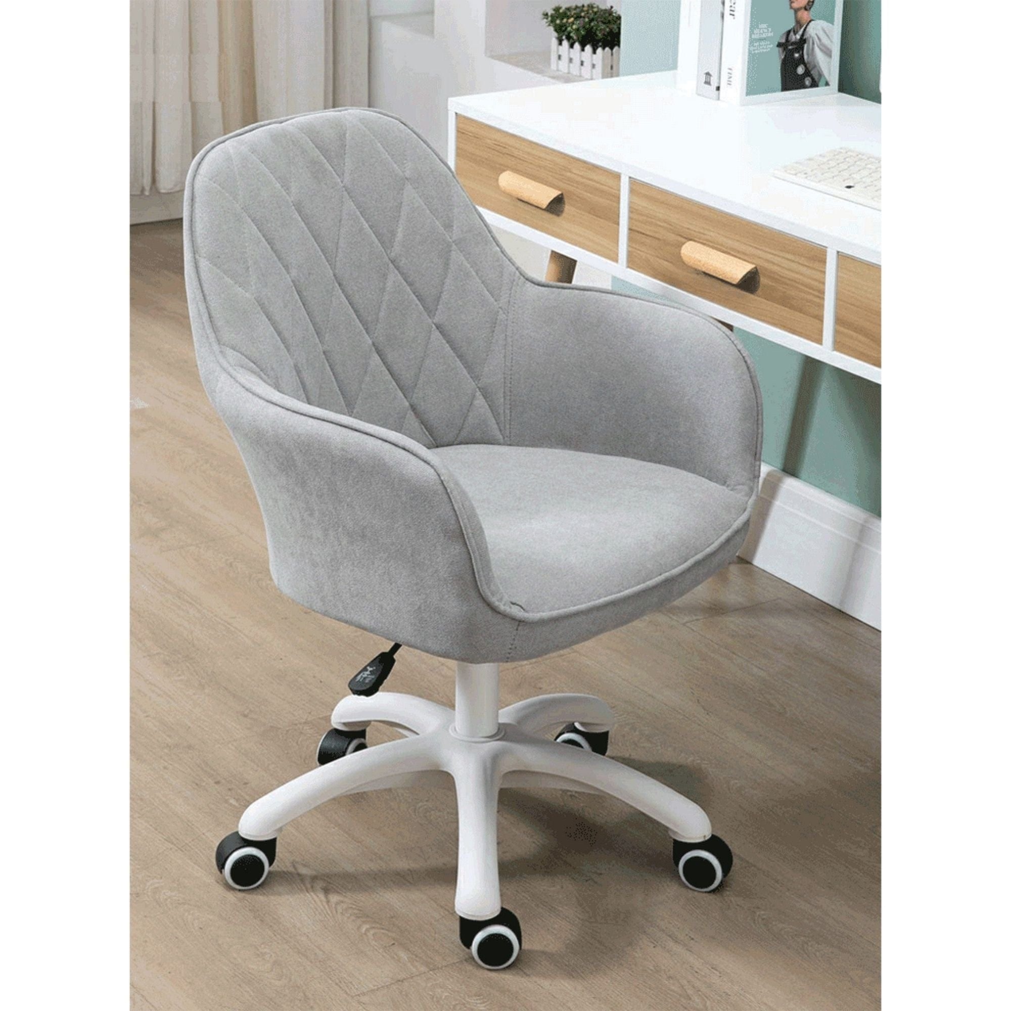 Scaun birou SANTY, gri, metal/stofa, 60x62x85/99 cm