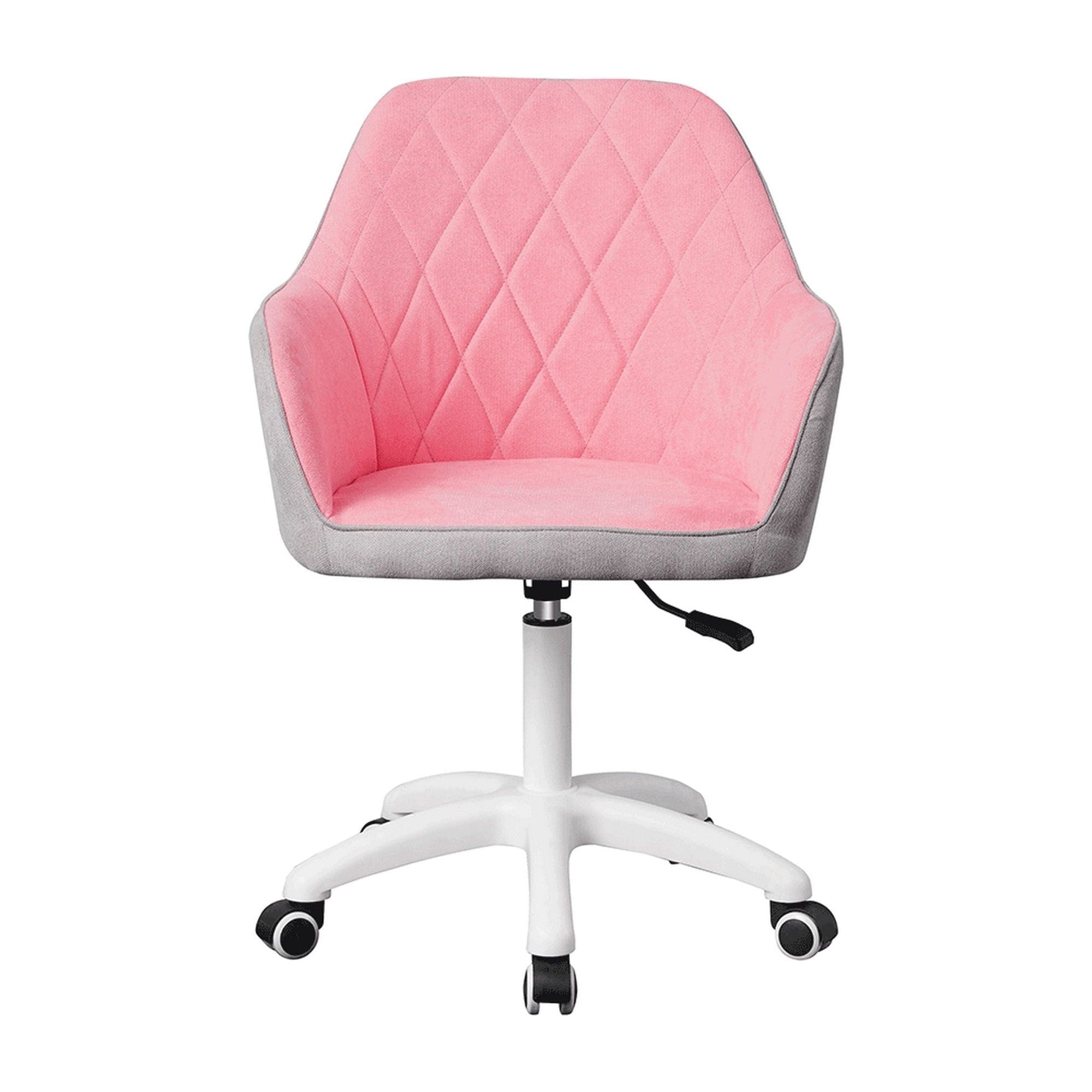 Scaun birou SANTY, roz/gri, metal/stofa, 60x62x85/100 cm