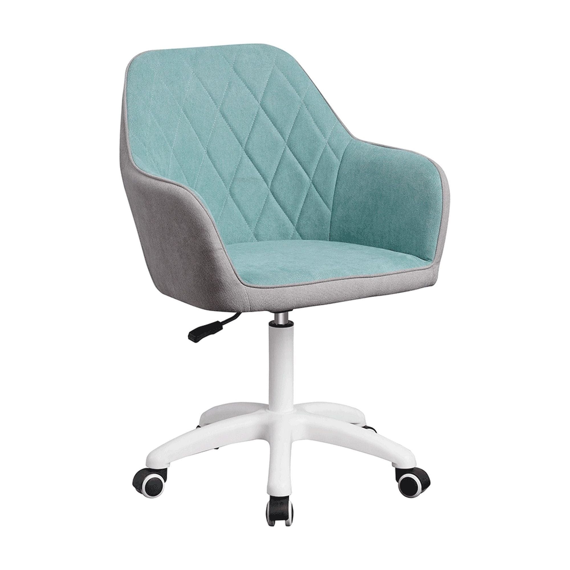 Scaun birou SANTY, verde menta/gri, metal/stofa, 60x62x85/100 cm