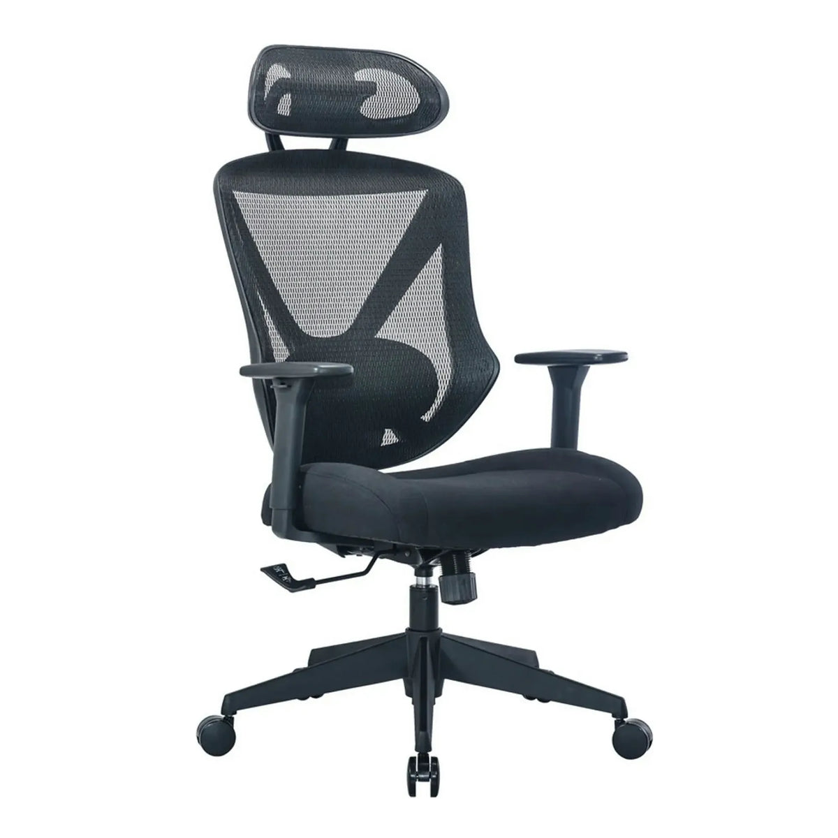 Scaun birou SELECT, negru, stofa/plasa, 74x70x114/124 cm