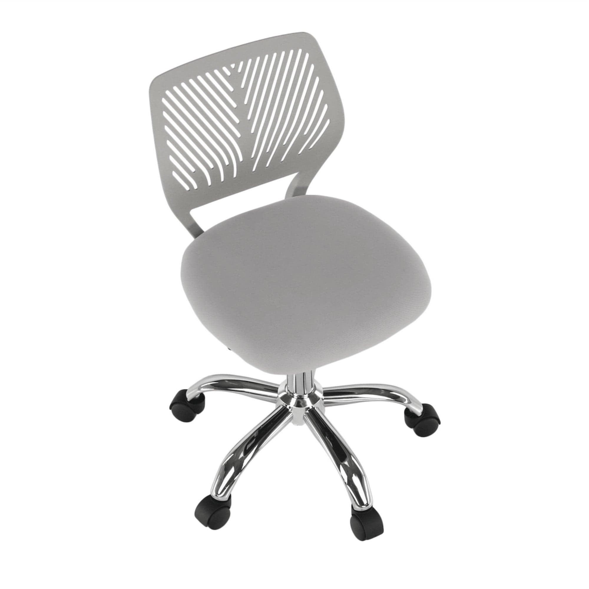 Scaun birou SELVA, gri/crom, metal/stofa, 53x53x75/87 cm