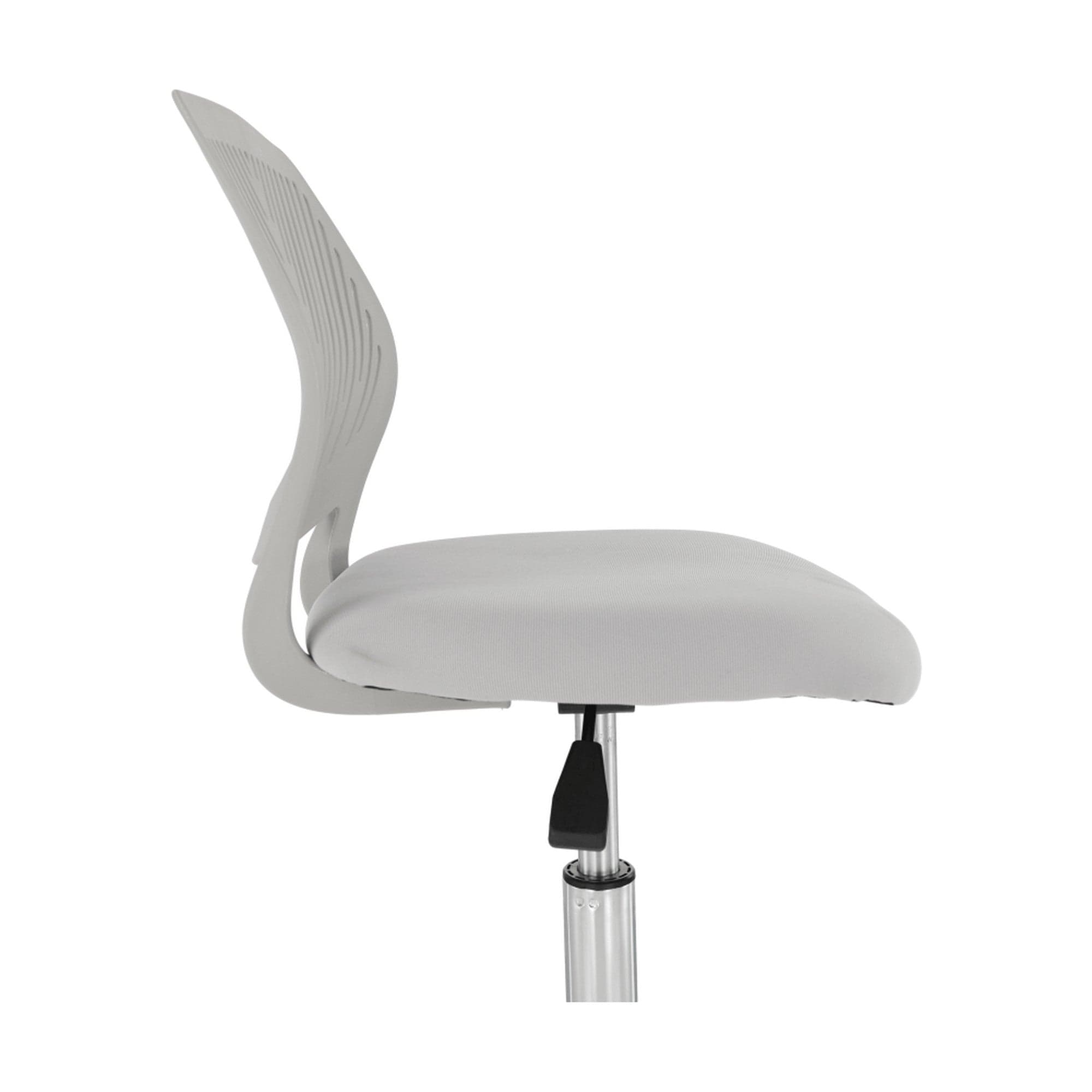 Scaun birou SELVA, gri/crom, metal/stofa, 53x53x75/87 cm