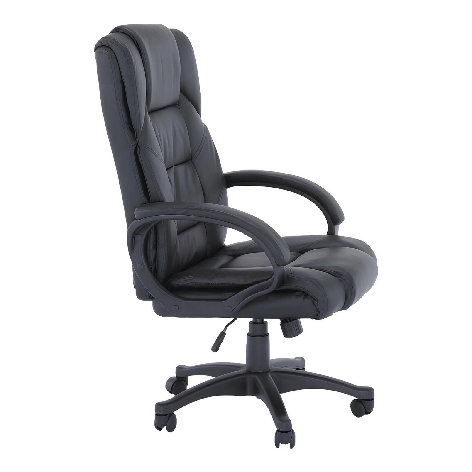 Scaun birou SIEMO NEW, negru, piele ecologica/plastic, 64x72x112/122 cm