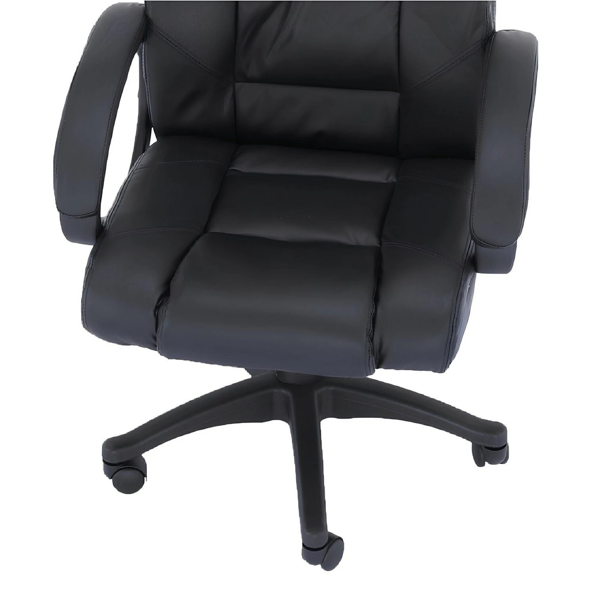 Scaun birou SIEMO NEW, negru, piele ecologica/plastic, 64x72x112/122 cm