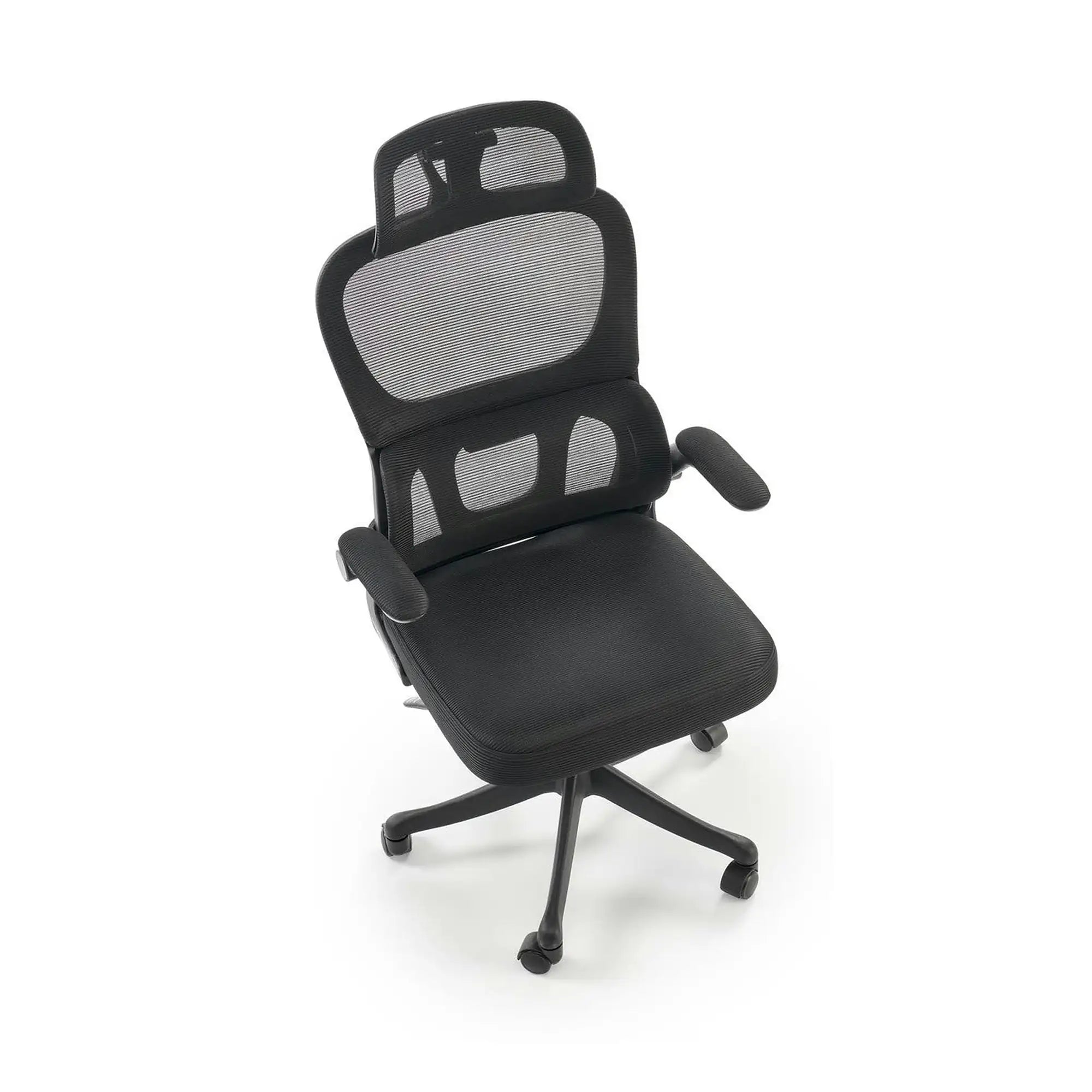 Scaun birou SOREN, negru, stofa clasica/plastic, 62x62x116/124 cm