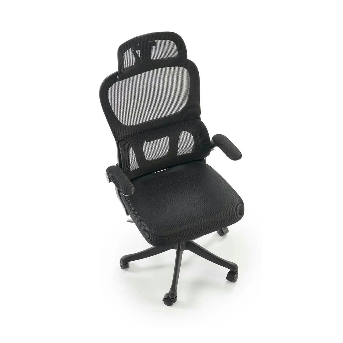 Scaun birou SOREN, negru, stofa clasica/plastic, 62x62x116/124 cm