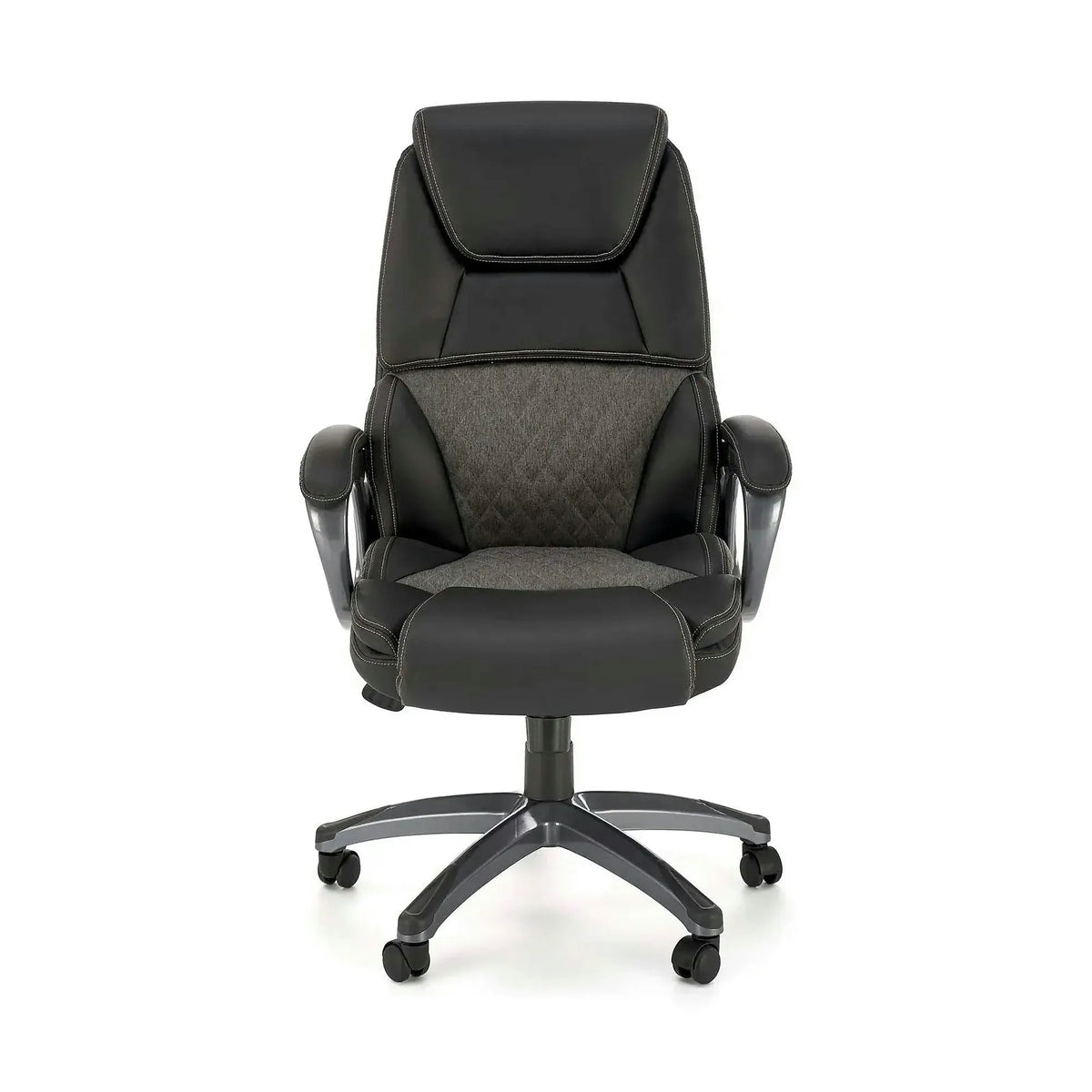Scaun birou STEVEN, negru/gri, piele ecologica/panza, 65x70x111/119 cm