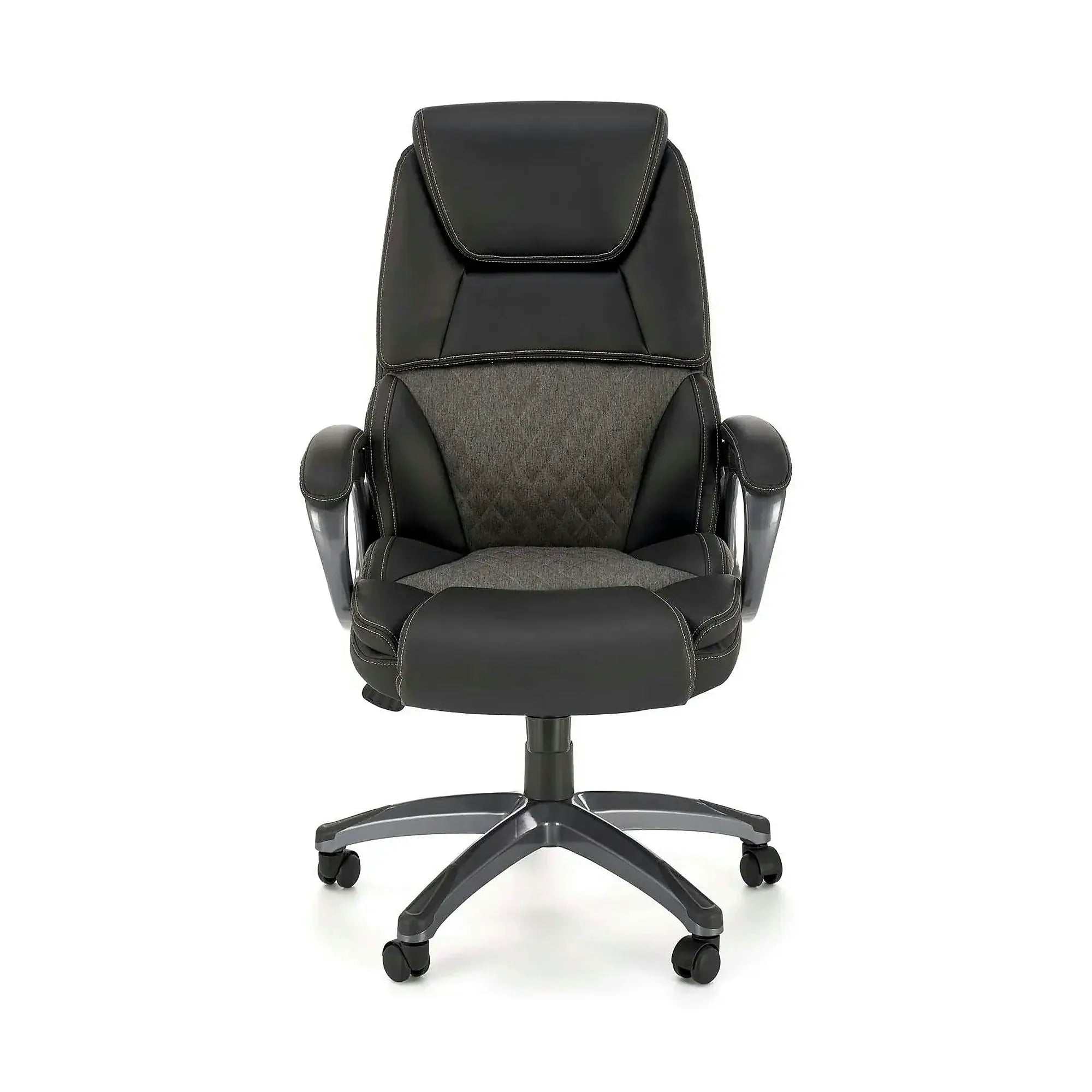 Scaun birou STEVEN, negru/gri, piele ecologica/panza, 65x70x111/119 cm