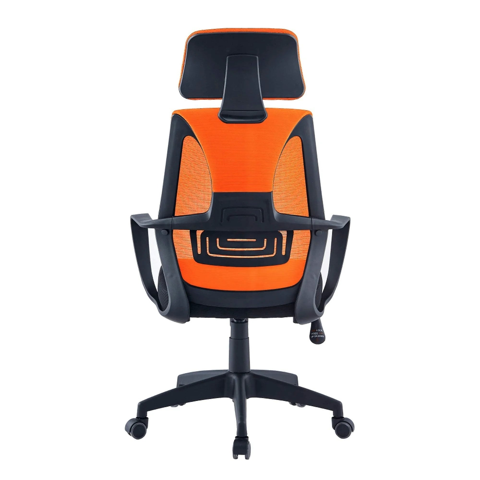 Scaun birou TAXIS NEW, portocaliu/negru, material textil/plastic, 66x66x115/124 cm