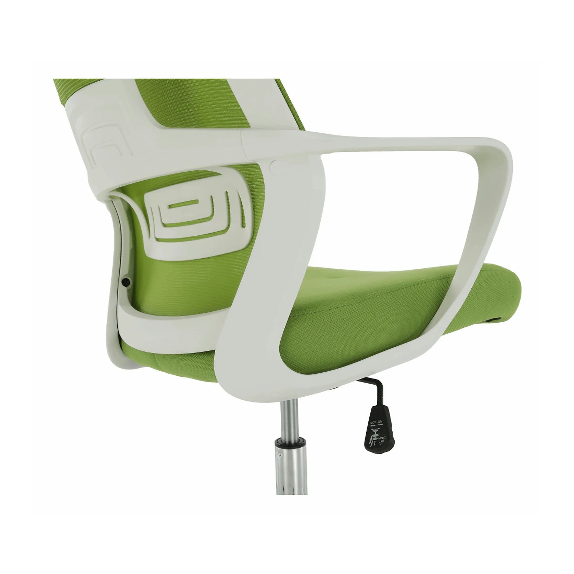 Scaun birou TAXIS, verde/alb/crom, stofa/plastic/metal, 64x63x118/127 cm