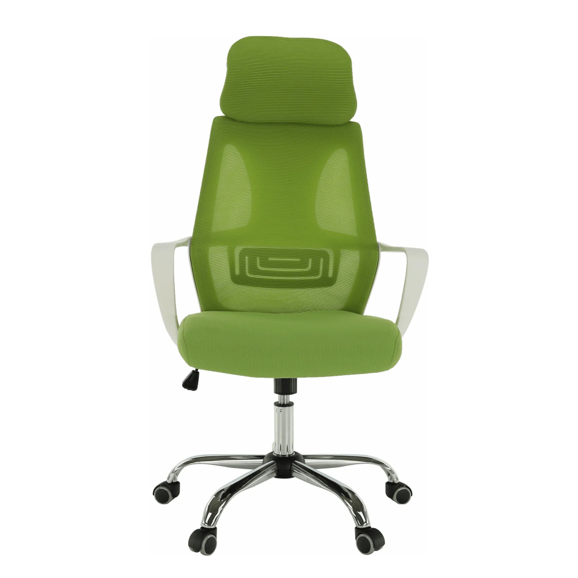 Scaun birou TAXIS, verde/alb/crom, stofa/plastic/metal, 64x63x118/127 cm