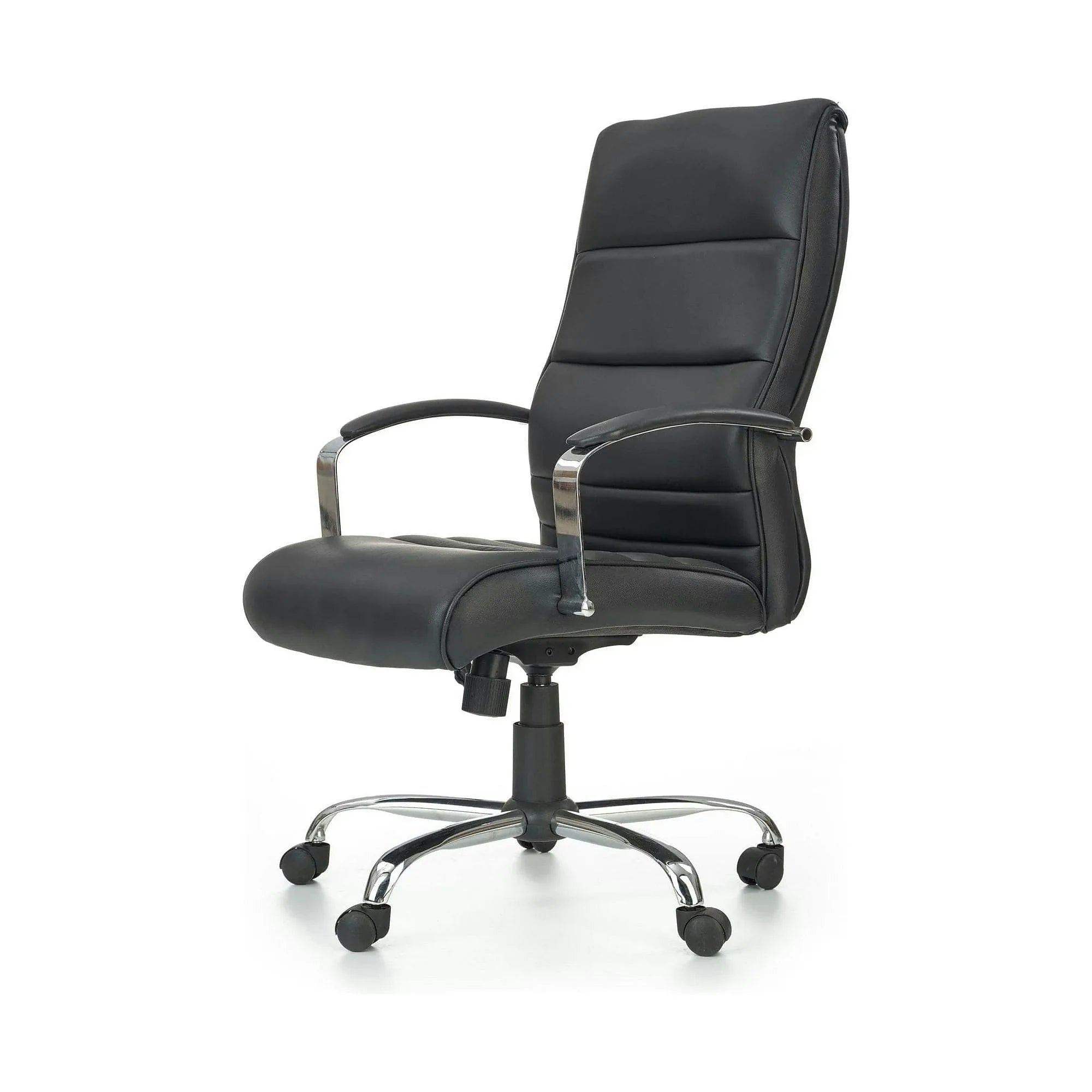Scaun birou TEKSAS, negru, piele ecologica, 63x75x112/122 cm