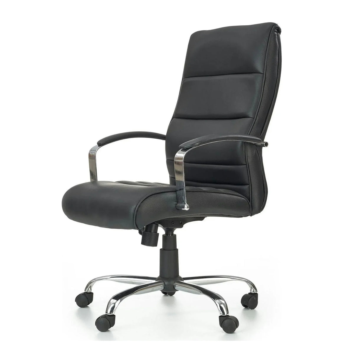 Scaun birou TEKSAS, negru, piele ecologica, 63x75x112/122 cm