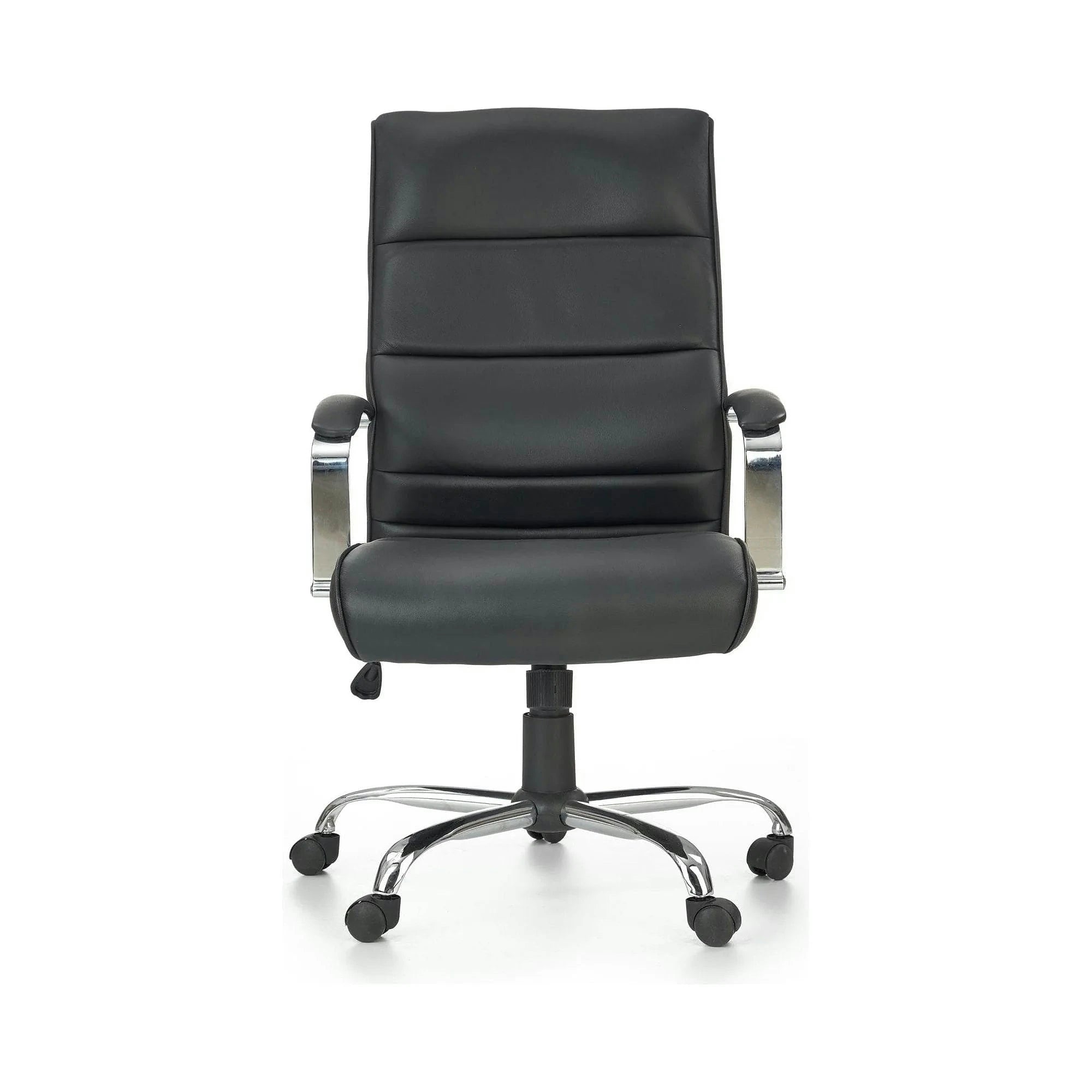 Scaun birou TEKSAS, negru, piele ecologica, 63x75x112/122 cm
