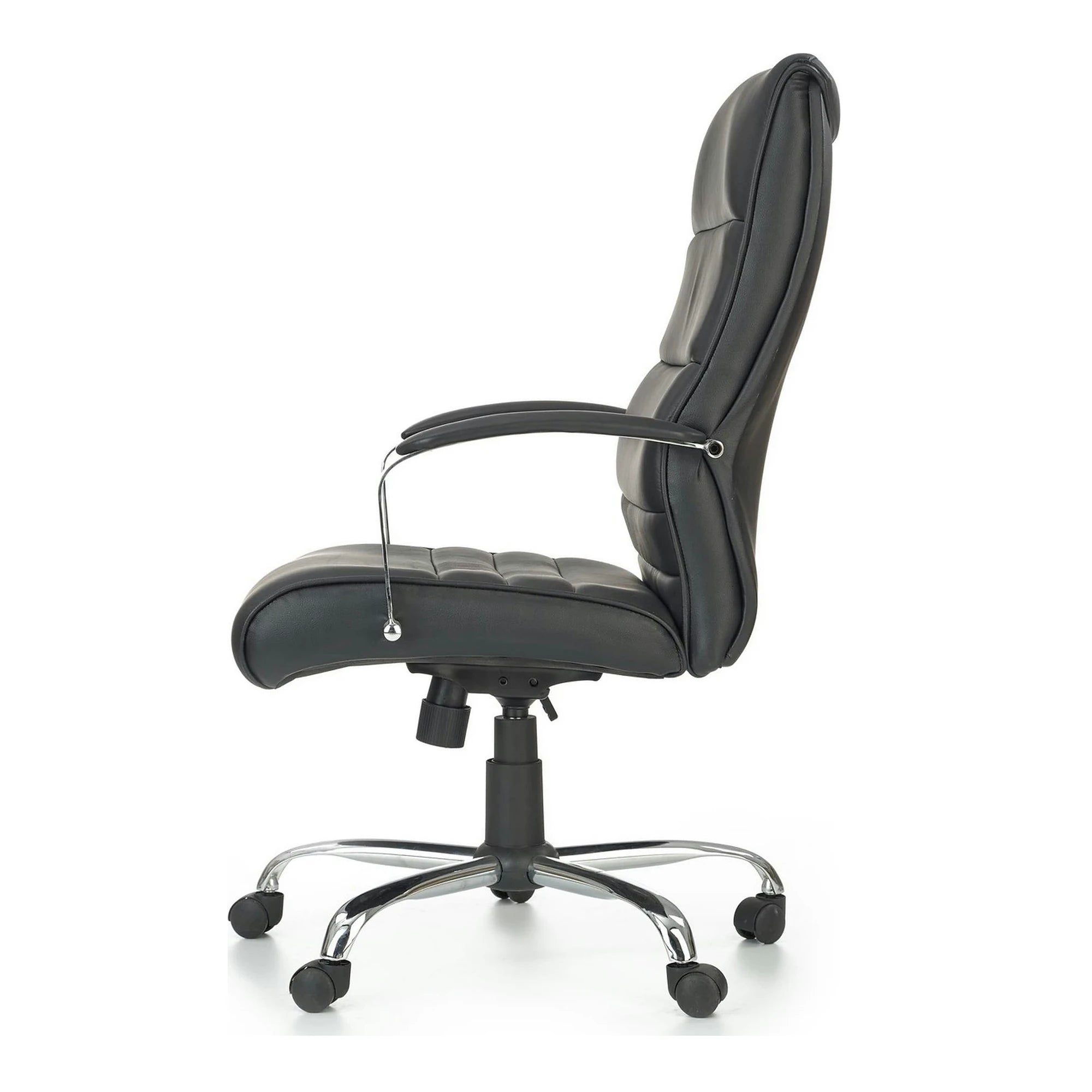 Scaun birou TEKSAS, negru, piele ecologica, 63x75x112/122 cm