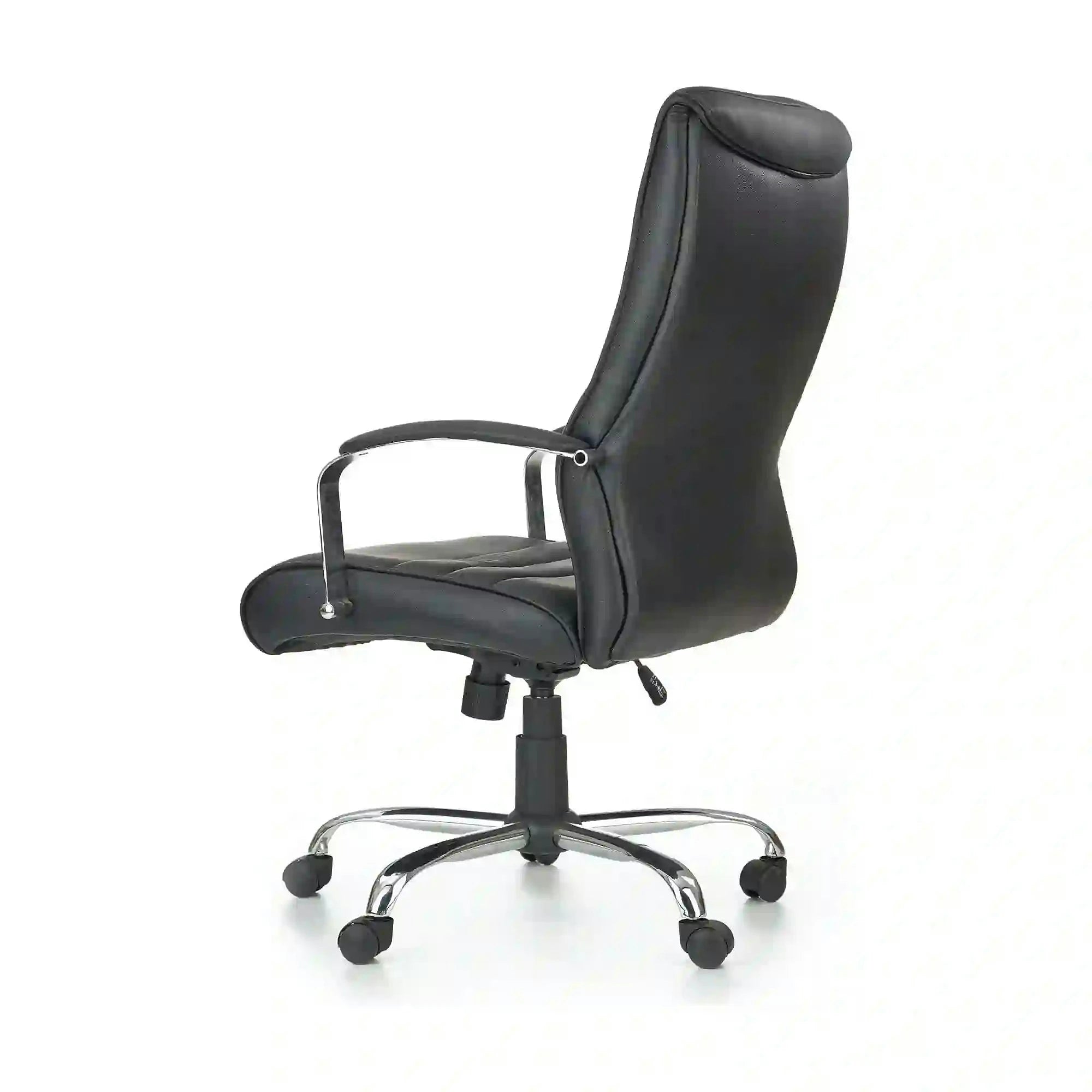 Scaun birou TEKSAS, negru, piele ecologica, 63x75x112/122 cm