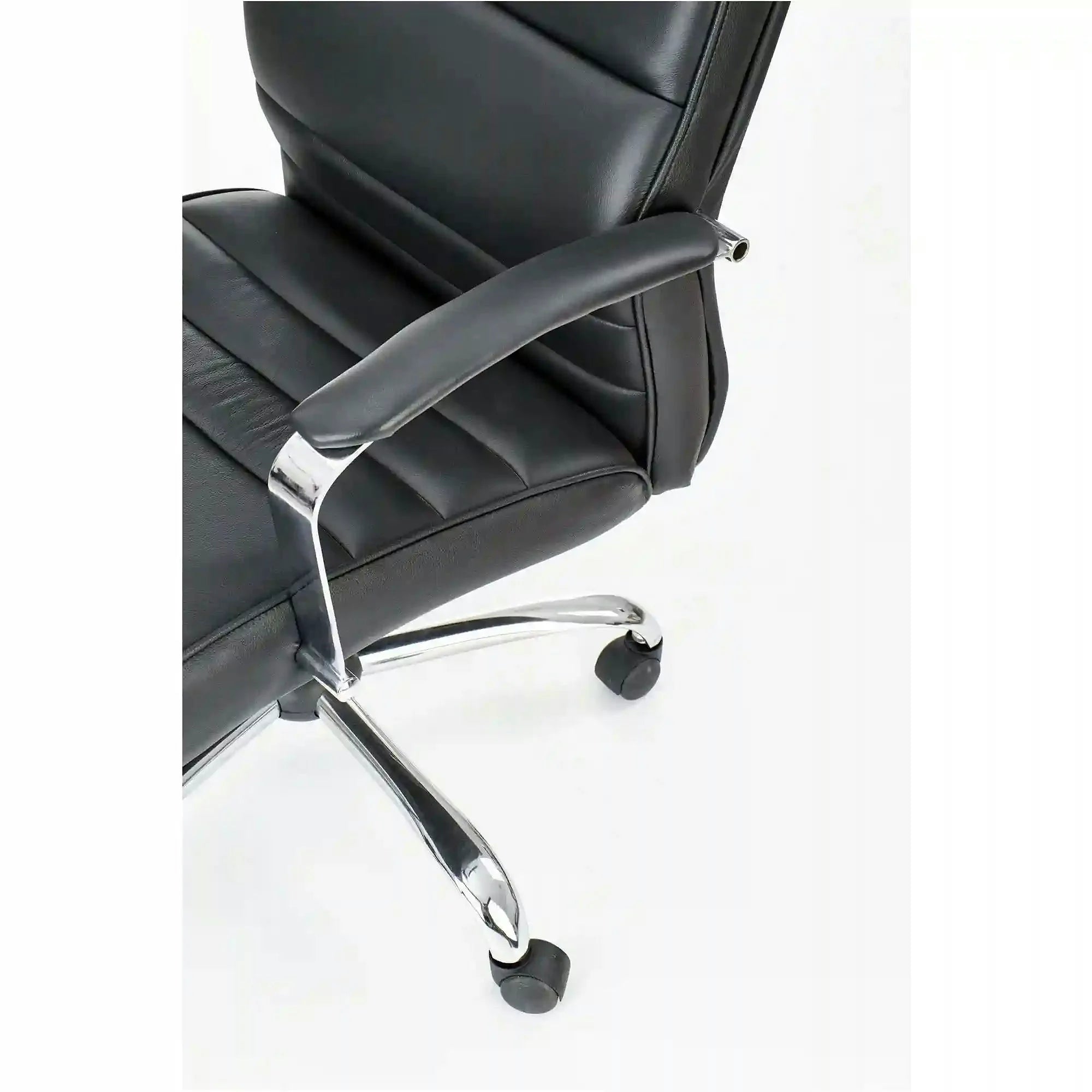 Scaun birou TEKSAS, negru, piele ecologica, 63x75x112/122 cm