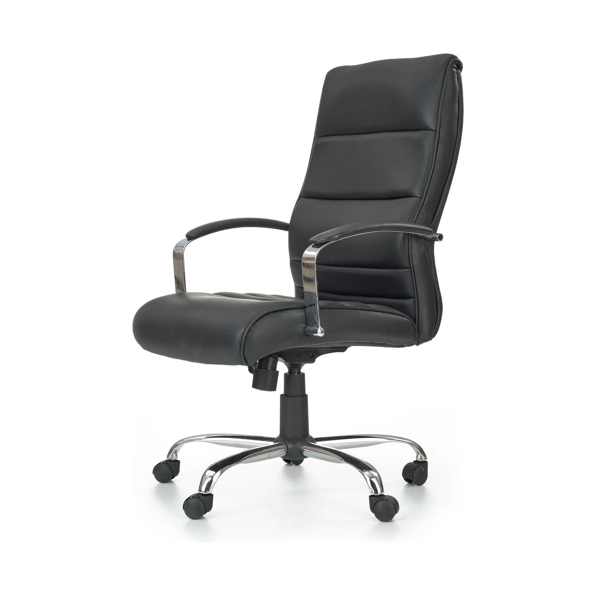 Scaun birou TEKSAS, negru, piele ecologica, 63x75x112/122 cm