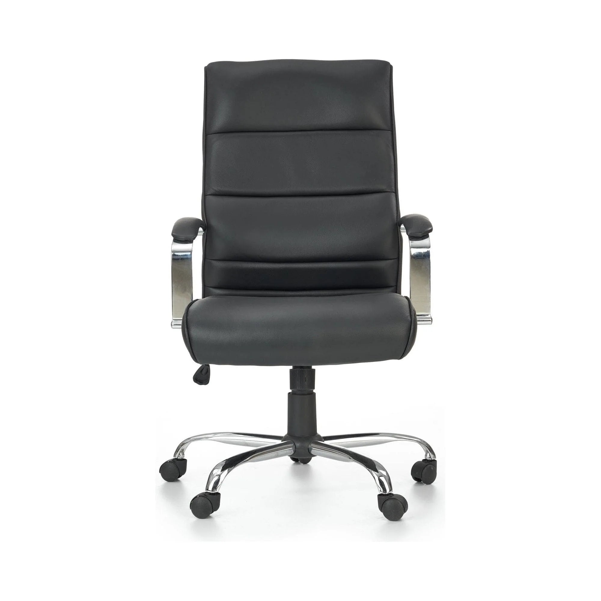 Scaun birou TEKSAS, negru, piele ecologica, 63x75x112/122 cm